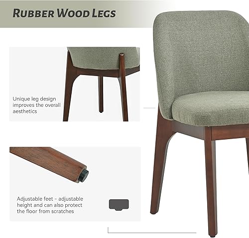 Miniatura 3 de VKNOW Juego de 4 sillas de comedor de madera, sillas de comedor tapizadas con patas de goma y asientos acolchados, sillas de cocina para