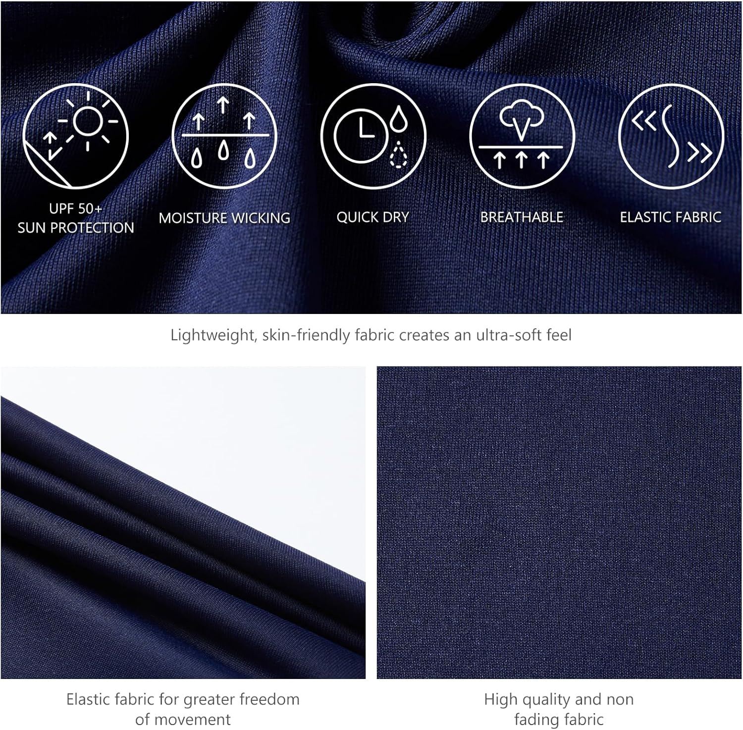 Lightbare Women’s 3/4 Sleeve Dress with Pockets UPF 50+ Casual Sun Dress Breathable Quick Dry for Beach Hiking Outdoors Party - Image 4