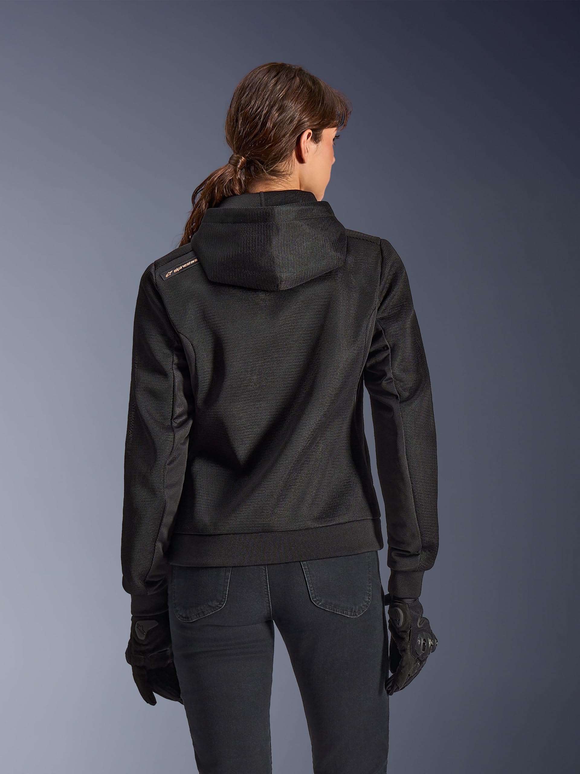 Alpinestars Stella Chrome Superairflow Damska motocyklowa bluza z zamkiem, czarny, XL
