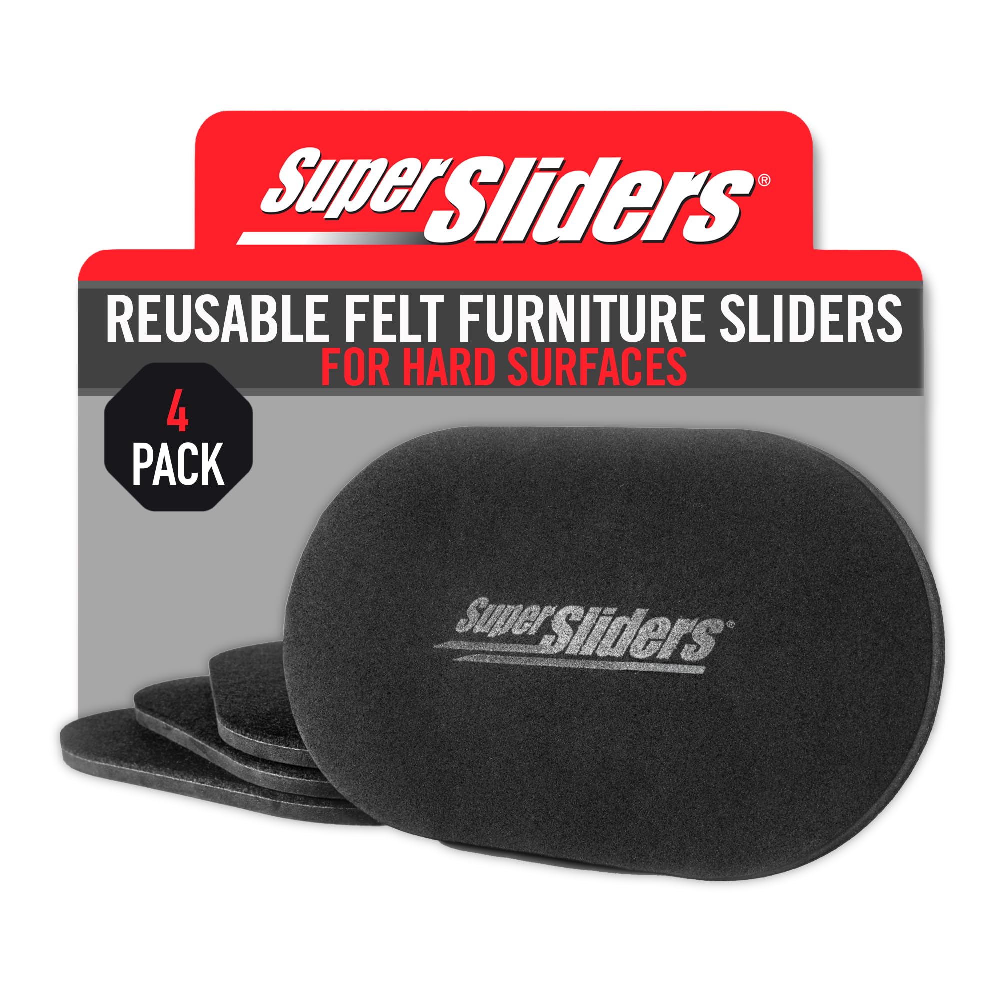 Movidores de muebles pesados reutilizables XL SuperSliders, 4 unidades