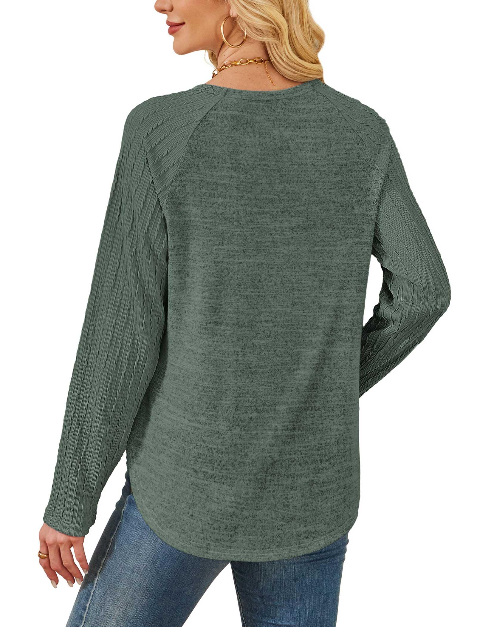 SAMPEEL Sweatshirt for Women Long Sleeve Shirts Crewneck Sweaters Fall Fashion Outfits 2025 Trendy Tunic Tops Plus Size