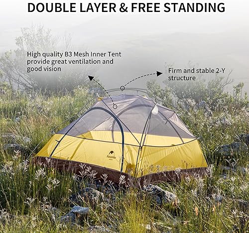 Miniatura 3 de Naturehike Star River 2 Person Backpacking Tent, Lightweight Waterproof 2 Person Camping Tent, Double Layer Two Person Tents for Camping, Hiking,