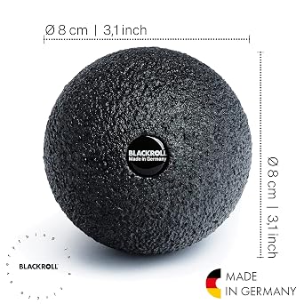 Blackroll - Trigger Point Ball 08, for Exercise and Muscle Recovery, Deep Tissue Massager for Myofascial Release in The Shoulders, Neck, and Back, 8cm (3.1), Black