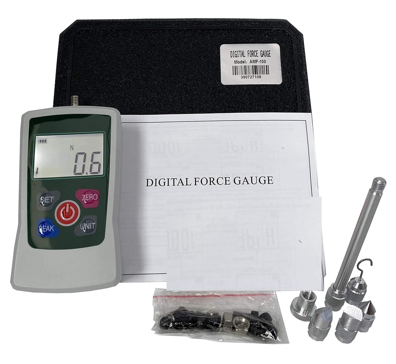 Digital Force Gauge Push and Pull Dynamometer Portable Tester High Precision LCD Measuring Instruments Thrust Pressure Meter 50N Units N kg lb Oz