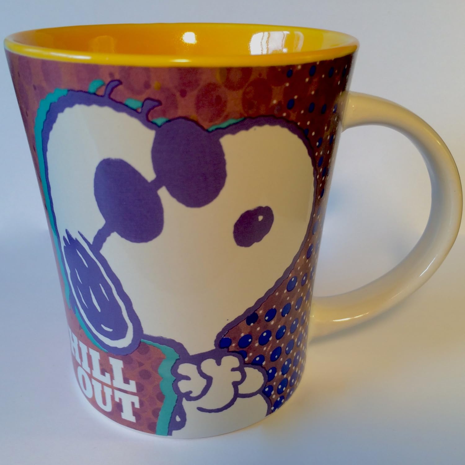 Snoopy Peanuts Coffee Mug (Orange) Home & Kitchen