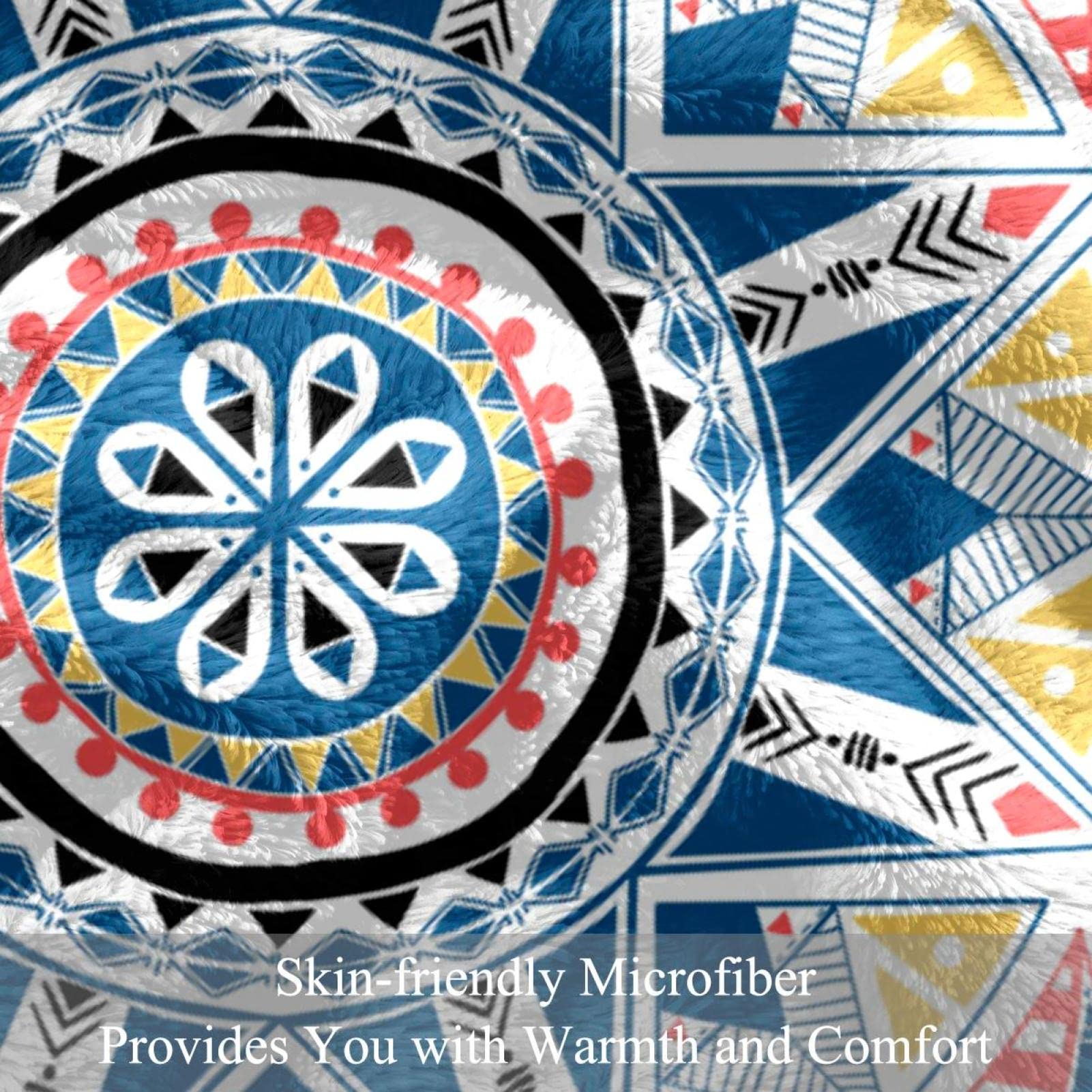 Coperta in pile per divano, divano o letto, accoglienti e morbide, stile indiano mandala boemia floreale