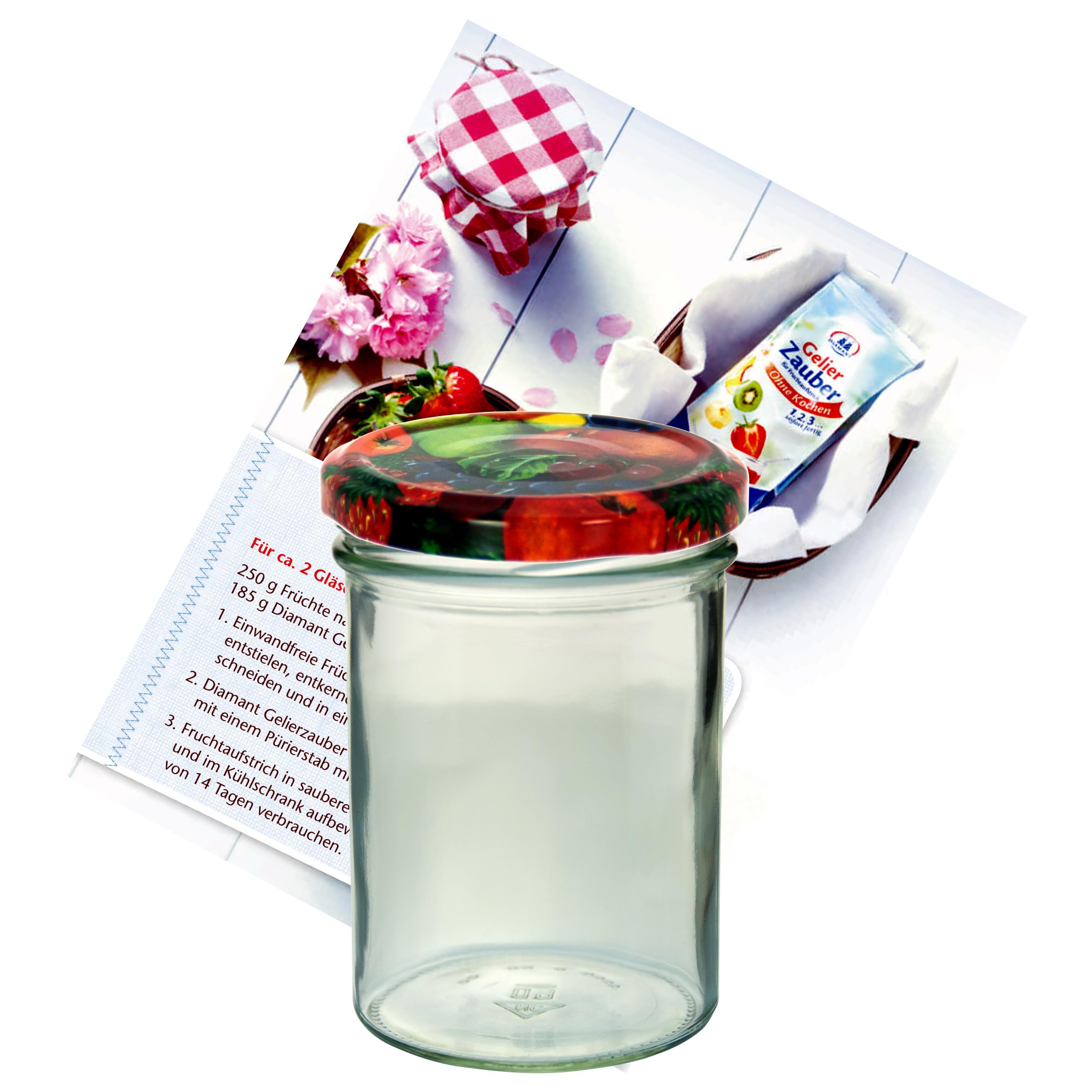 Vasetti Marmellata KADAX 350ml Vetro con Coperchio Fi82mm - Set Conserve