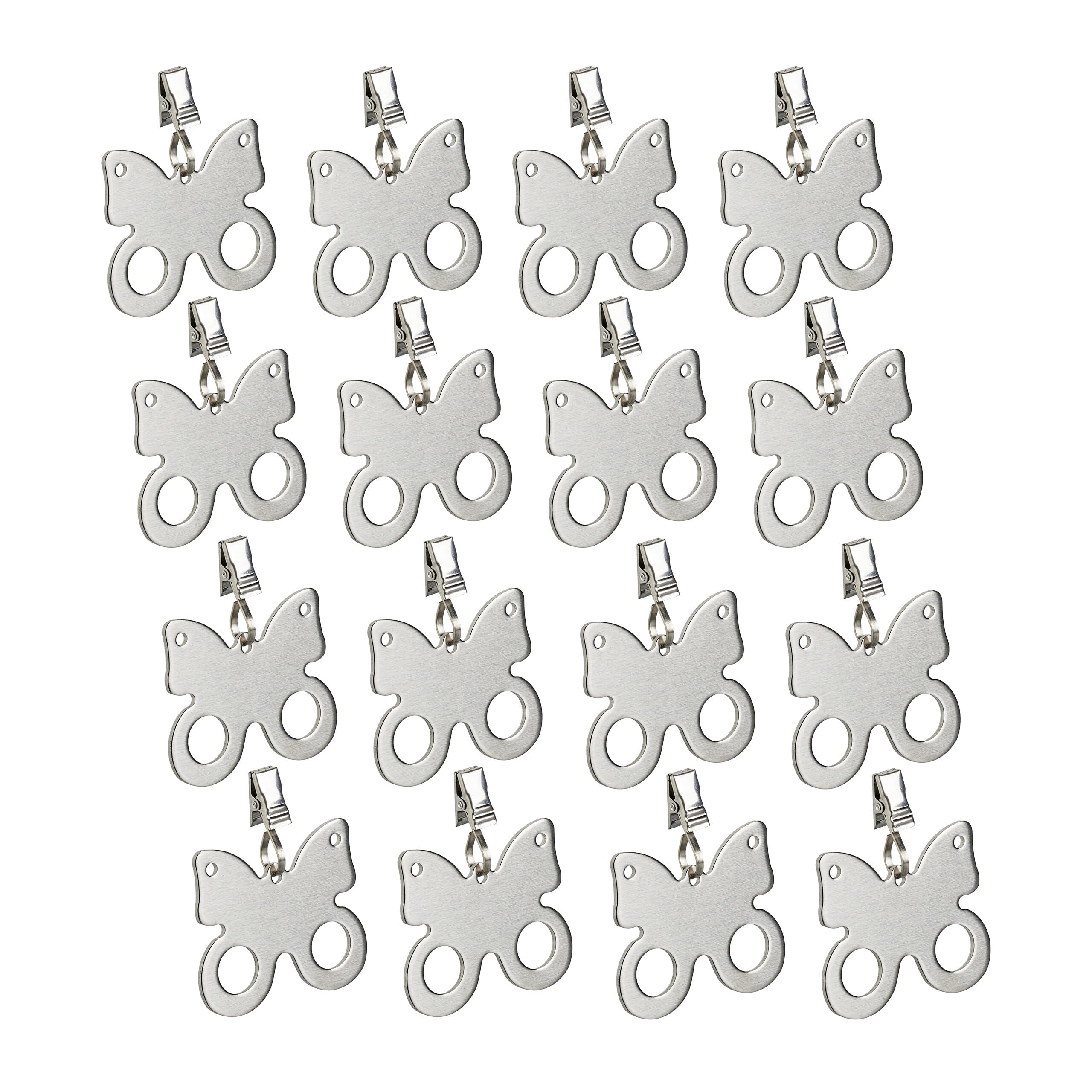 Accessoires rideaux et nappe extérieurs : 16 poids papillons en inox Relaxdays