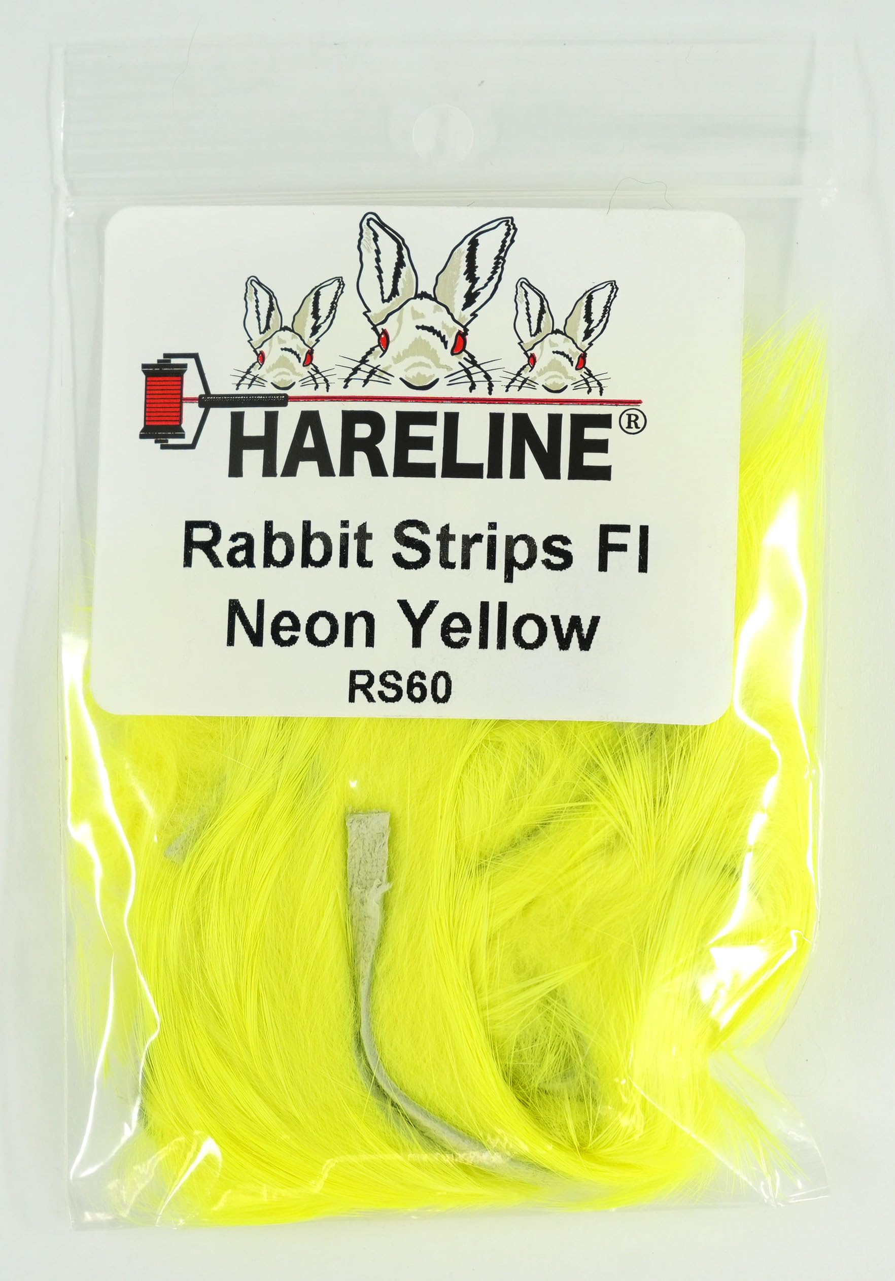 Hareline Fly Tying Rabbit Strips (Fl. Neon Yellow)