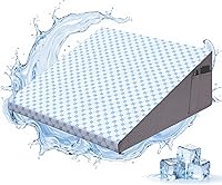 Vista 17 de Almohada de cuña para cabecero, almohada de cuña elevada triangular de 7.5 pulgadas para aliviar el reflujo ácido, dormir, poscirugía, alivio