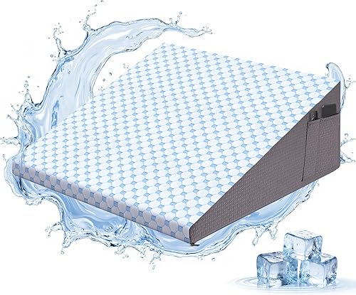 Almohada de cuña refrescante para cabecero, almohada de cuña triangular de 10 pulgadas para aliviar el reflujo ácido, dormir, ronquidos, alivio del