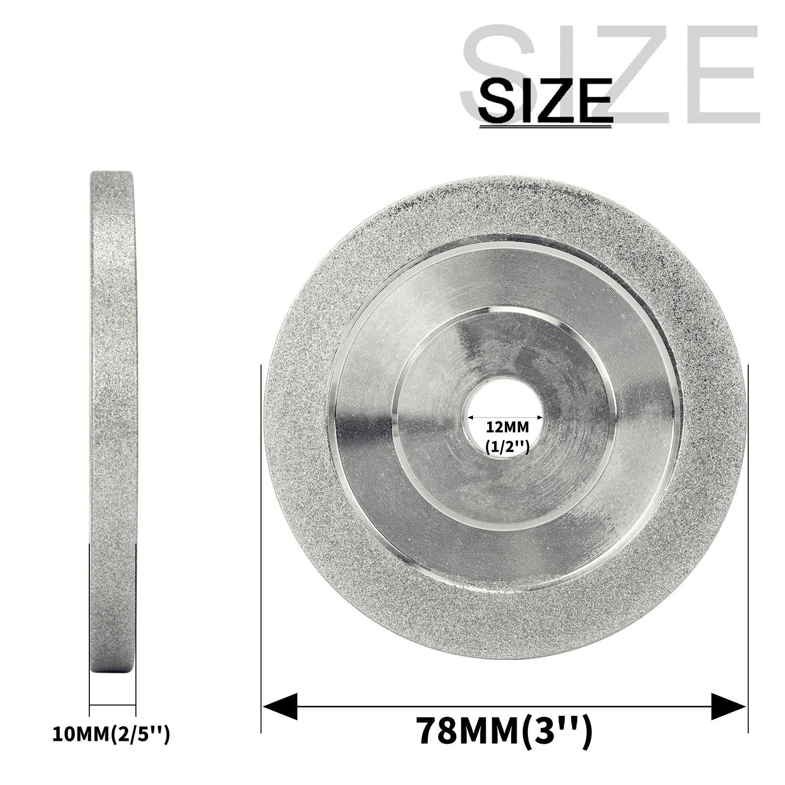 1pc 60/78/100/125mm Mola Diamantata Mole Diamantate Disco For Affilare L'acciaio Al Tungsteno Fresa Strumento(78x12mm)