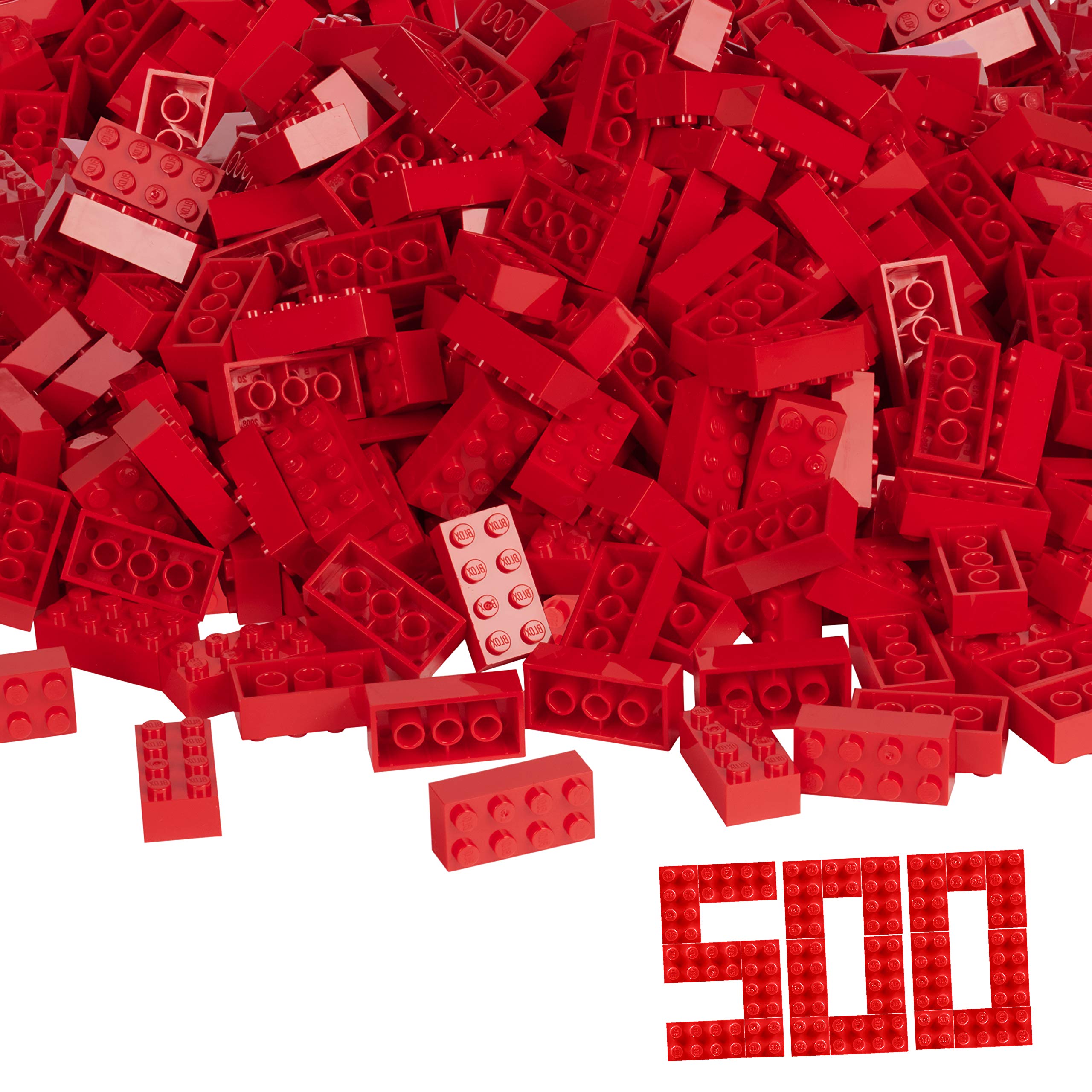 Simba 104118922 "Blox 8-Stud Red Building Blocks Set (500-Piece)