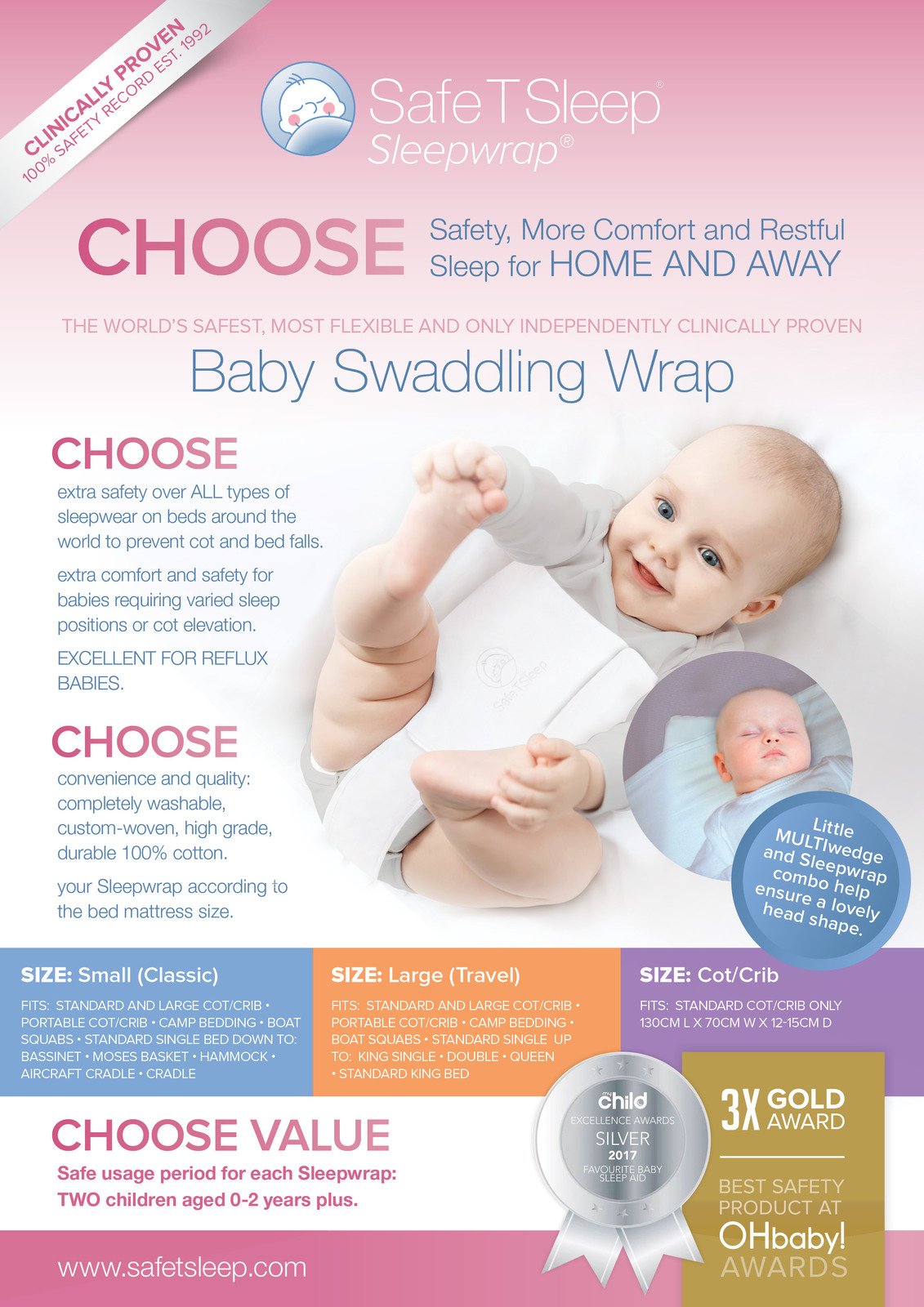 Safe T Sleep Ropa de Cama de Seguridad para Bebés Arrullo de Viaje