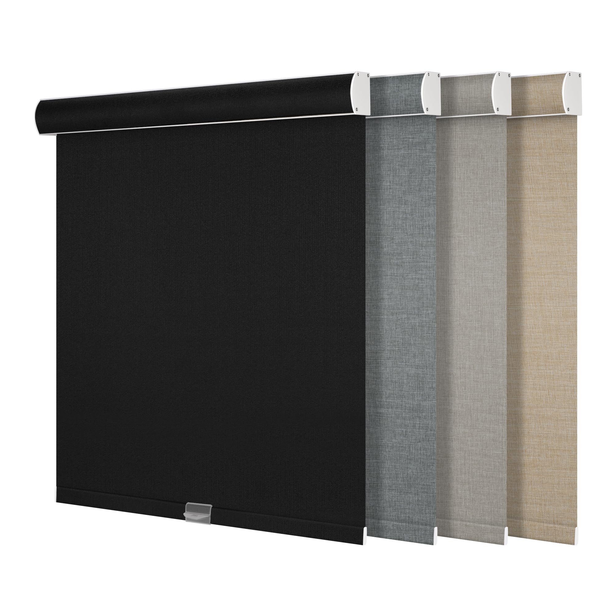 Boolegon Blackout Roller Shades for Windows,Cordless,Linen Fabric,Roller Blinds,Thermal Insulated Fabric UV Protection,Window Shades for Home,Office,Bedroom,Door,Blackout-Black,Custom Size