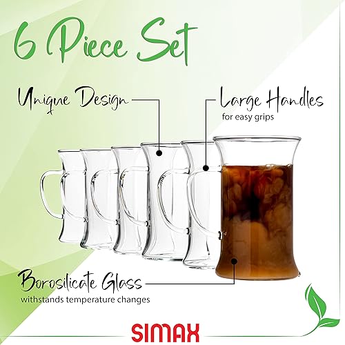 Miniatura 2 de Simax Glassware - Vasos de té de café irlandés, resistentes al frío, calor y golpes, vidrio de borosilicato, apto para microondas y lavavajillas,