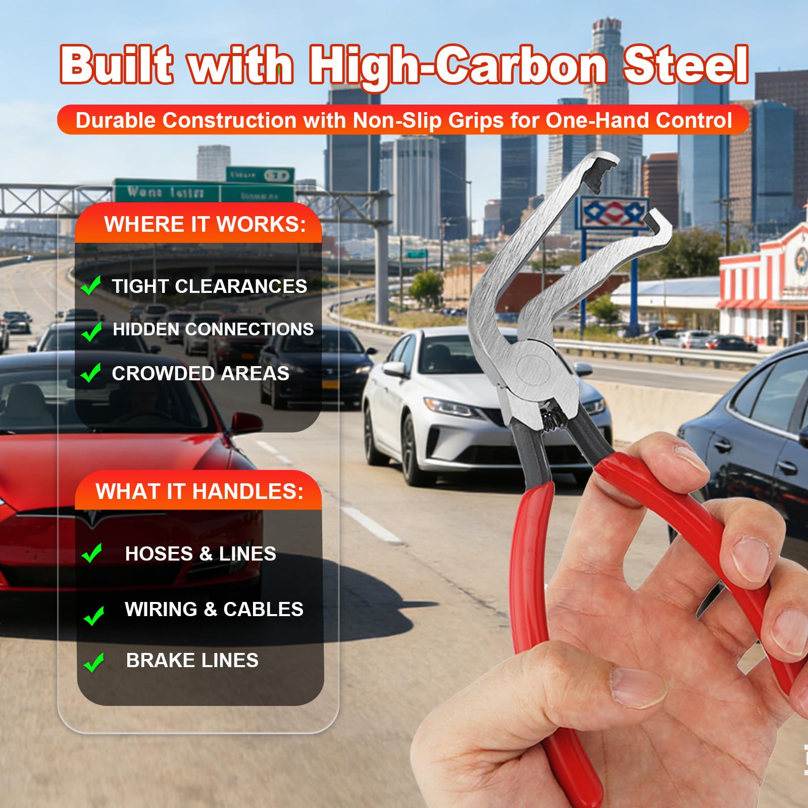 3PCS Electrical Disconnect Pliers Set, Automotive Electrical Connector Removal Tool with Straight & 60° Angled Pliers, Connector Separator Tool for Vehicle Wiring Connectors — view 4