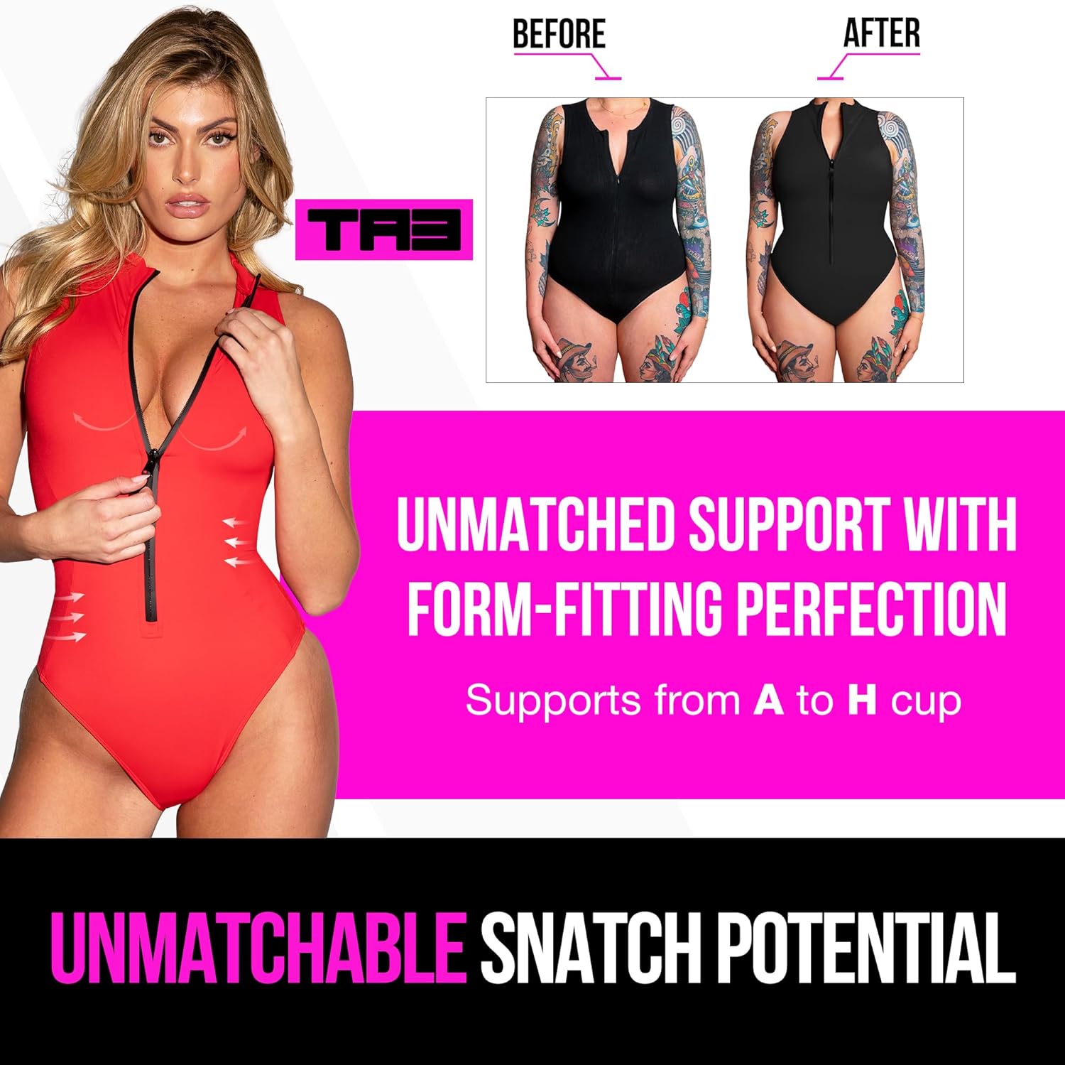 TA3 Sleeveless Surfy Swimsuit for Women - Sculpting & Tummy Control Swimsuits for Women - Patented Construction