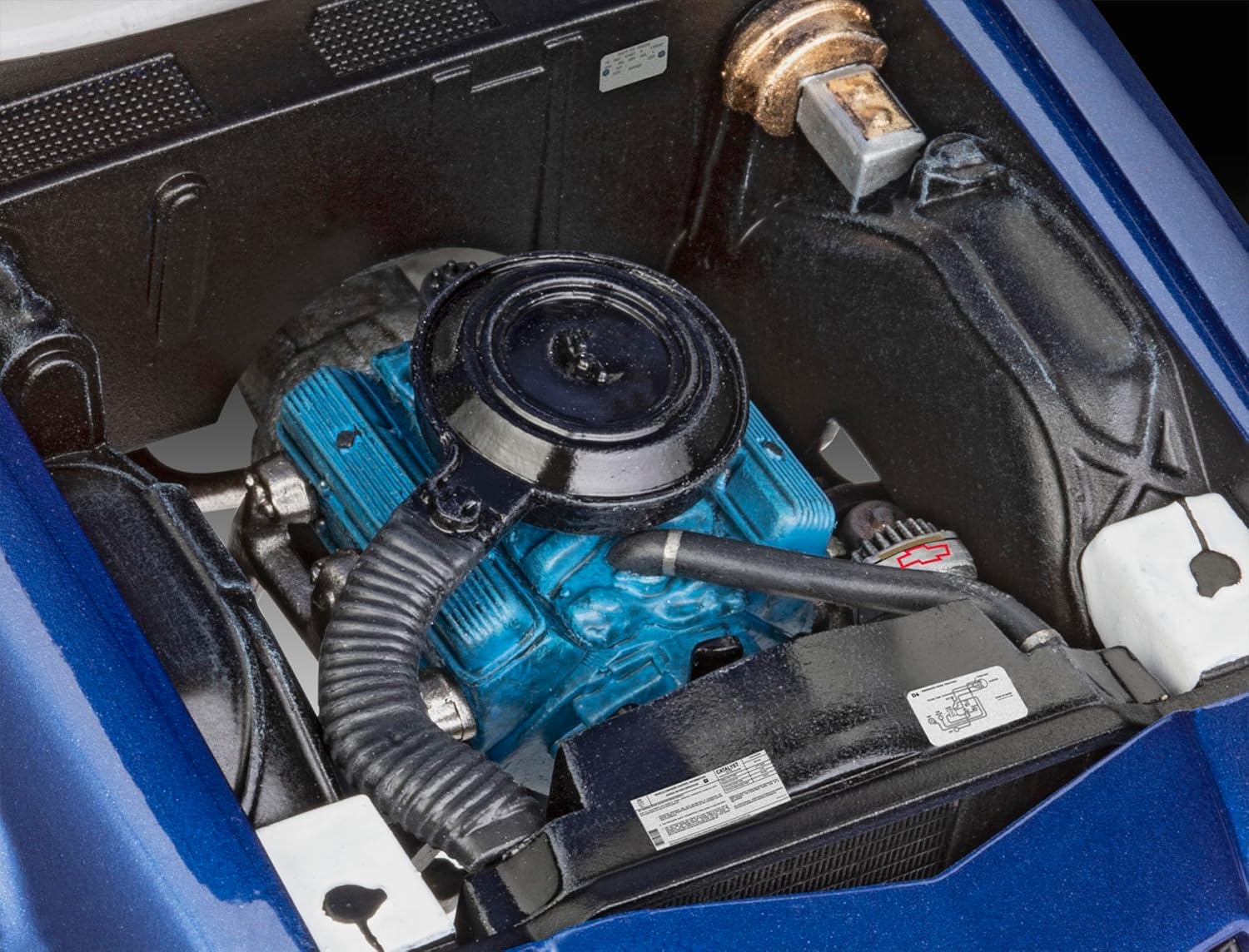 Detaljert view of the assembled model interior dashboard