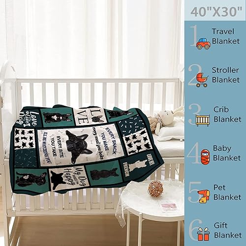 Miniatura 3 de Manta de bulldog francés, manta de franela de vellón súper suave para regalos, colcha de cama para decoración del hogar para sofá, cama durante