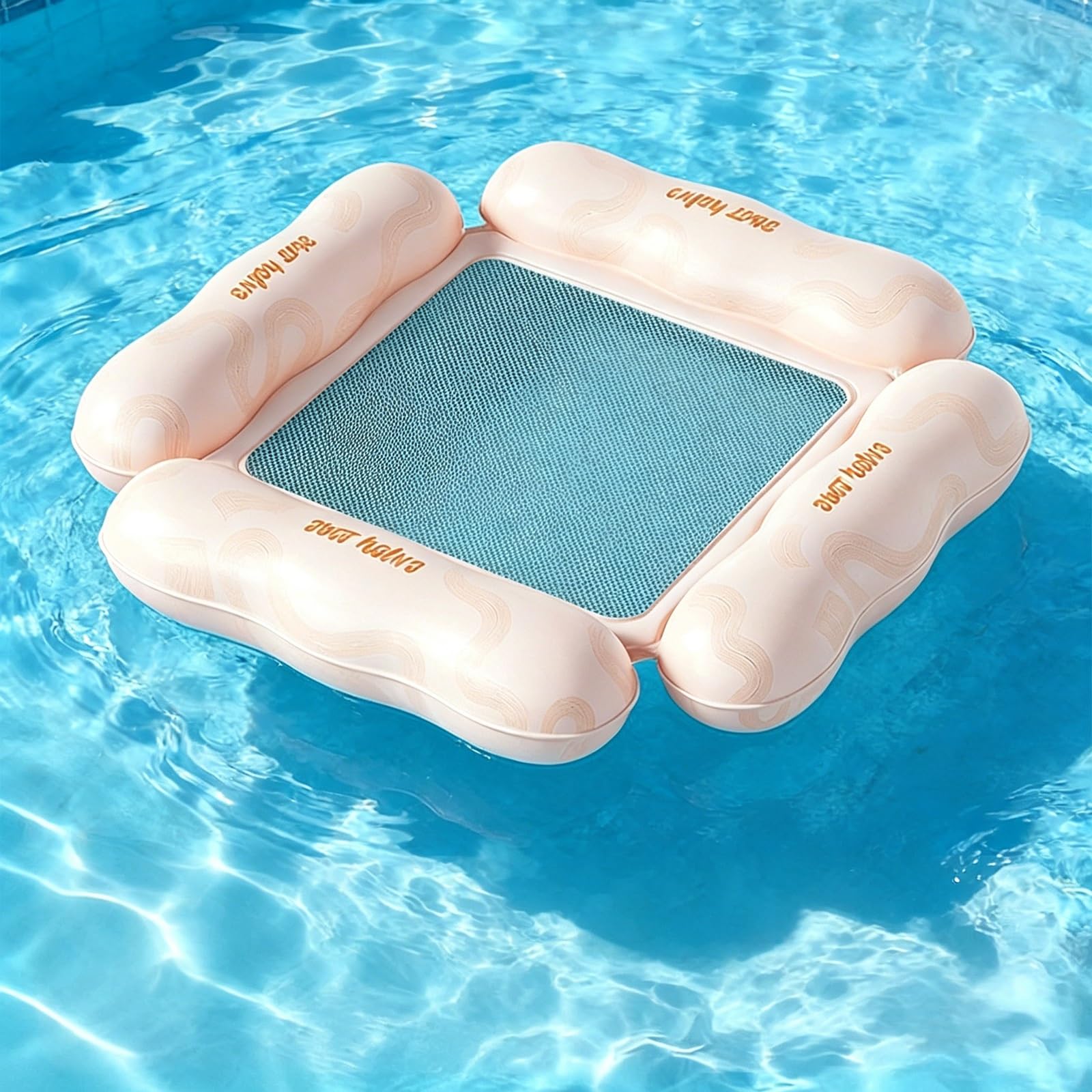 Bouee Piscine, Fauteuil Flottant pour Piscine avec 4 Chambres À Air Indépendantes et Un Système de Ventilation Central en Maille, Idéale pour Les Lacs et la Plage