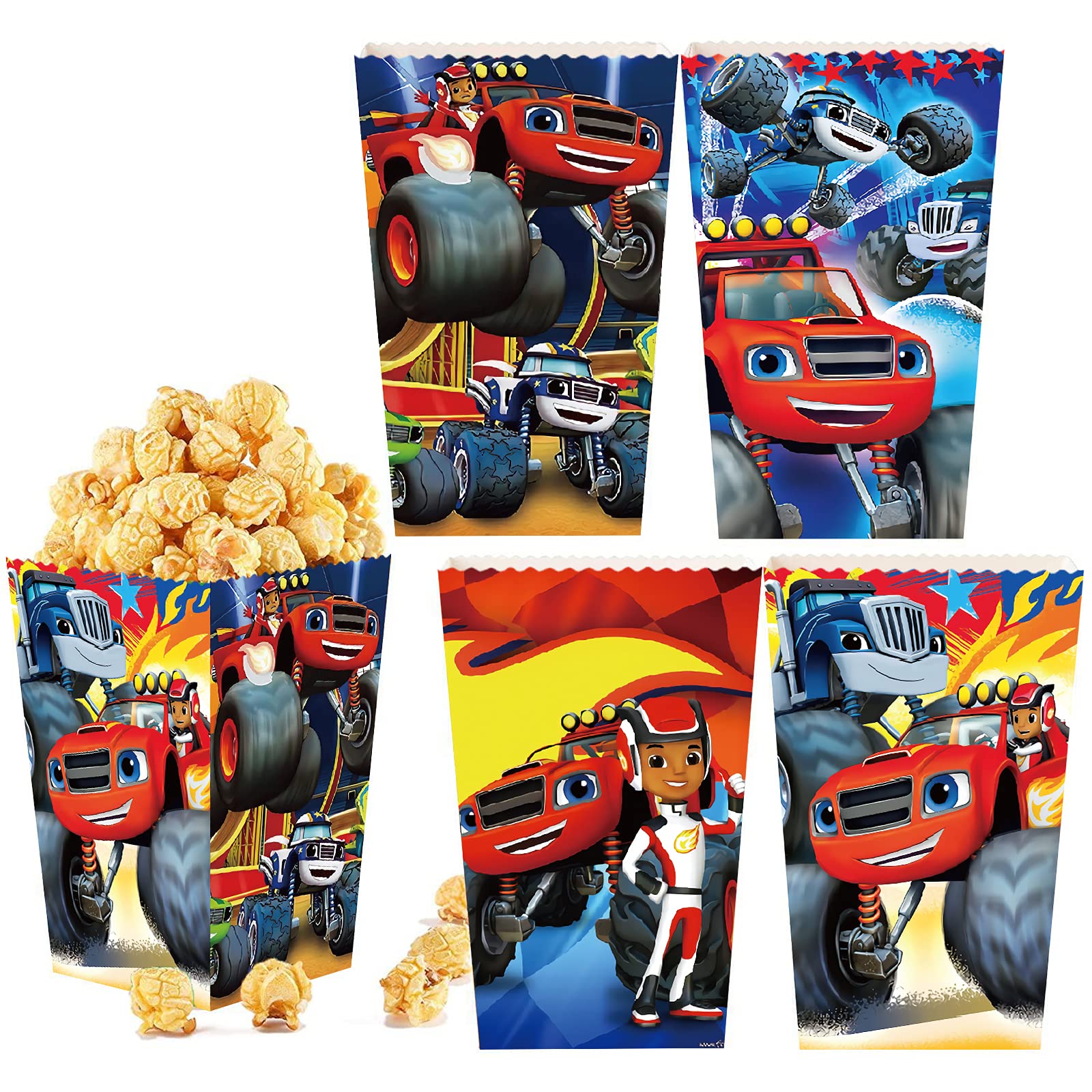 24 Pcs Monster Popcorn Boxes Cookies and Candy Box Gift Packs for Kids Monster Machine Theme Party Supplies