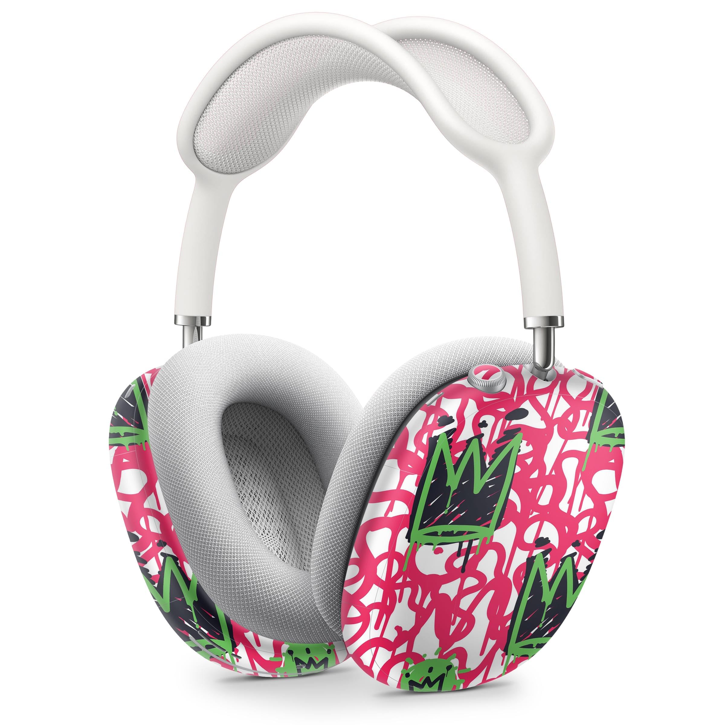 Skin Decal Protective Scratch Resistant Vinyl Wrap - Compatible with AirPods Max Headphones - Modern Graffiti Crown V1