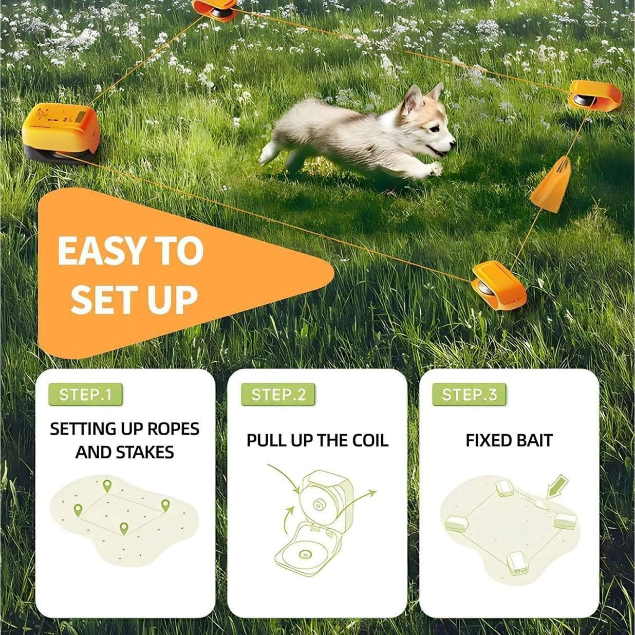 Set di allenamento interattivo per cani, lunghezza regolabile per giocare ed esercitare i cuccioli, migliora le abilità di corsa e inseguimento