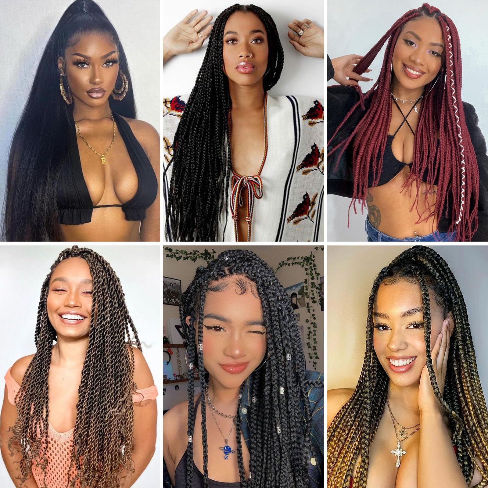 Pelo trenzado preestirado de 76 cm, paquete de 8 extensiones de cabello trenzado, sin picazón, textura Yaki suave, ajuste de agua caliente, trenzas sintéticas de ganchillo para mujeres y niñas (76 cm