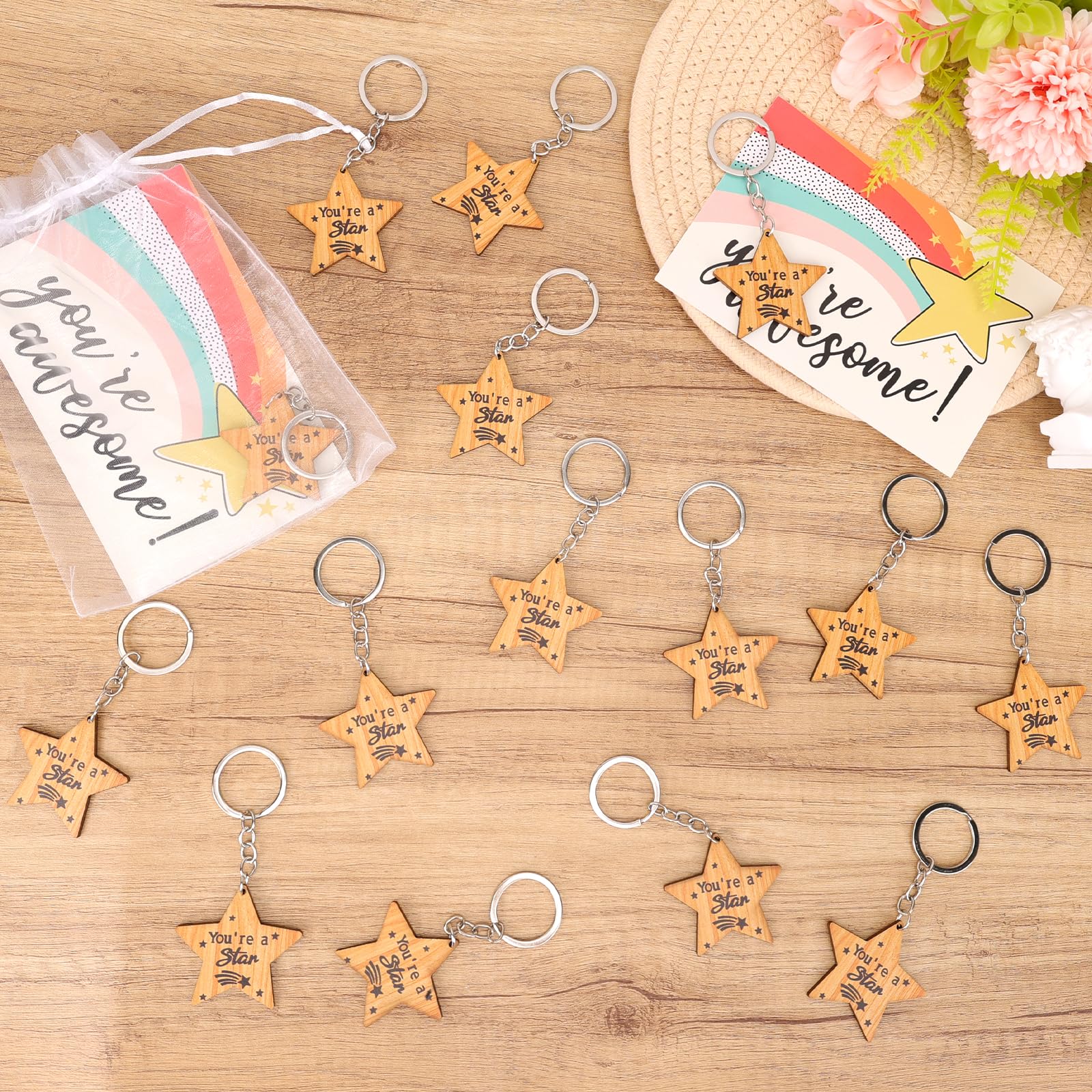 Chaîne De Râteau Rose 2025 Avec Perles Alphabet - Porte-clés Cadeau Rentrée Scolaire Pour Filles, écolières Primaires