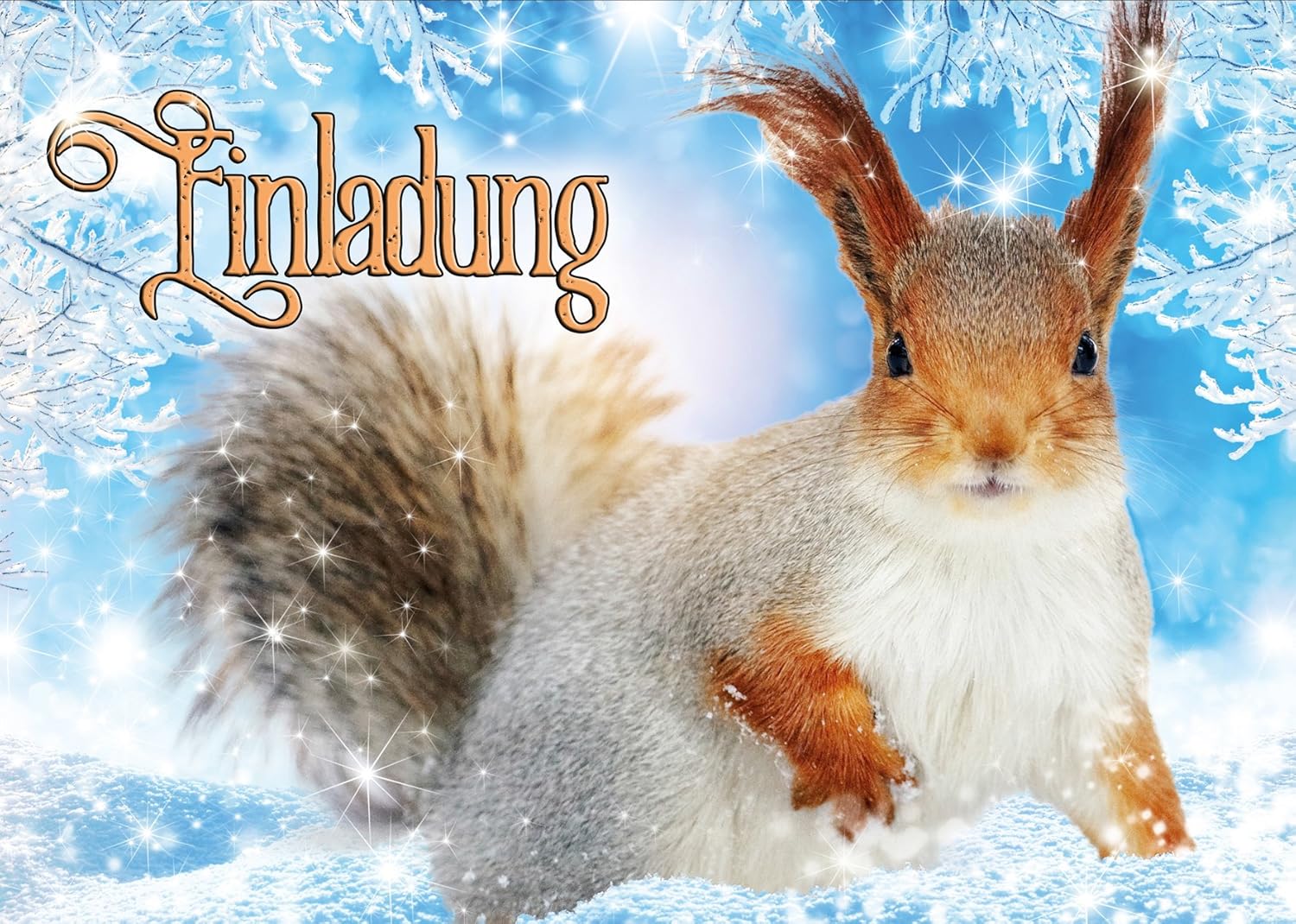 9 Einladungskarten zum Kindergeburtstag - Eichhörnchen - Party