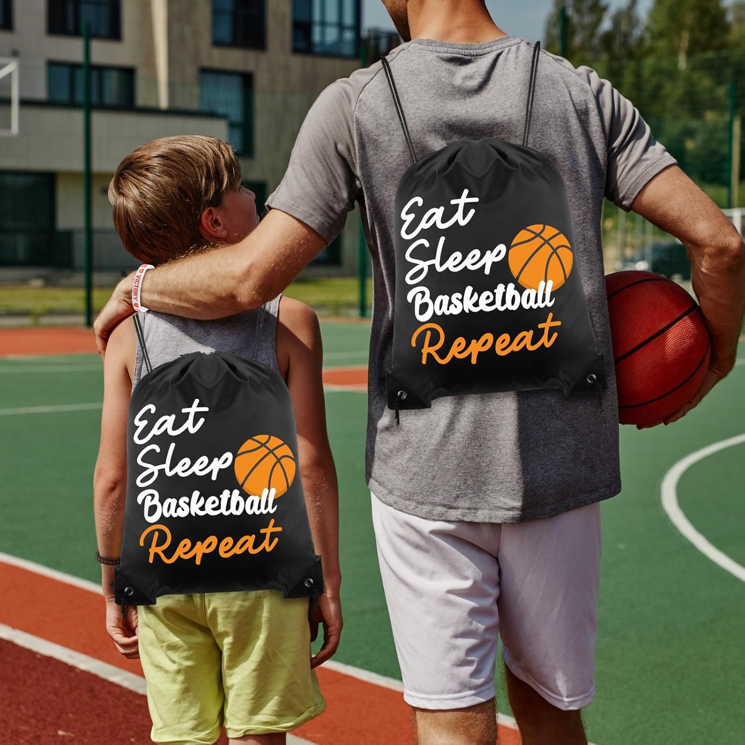 48 Pcs Basketball Party Favors for Kids Include 12 Basketball Drawstring Bags 12 Keychain 12 Silicone Bracelets 12 Mini Stress Ball for Sports Supplies Decorations - Image 6