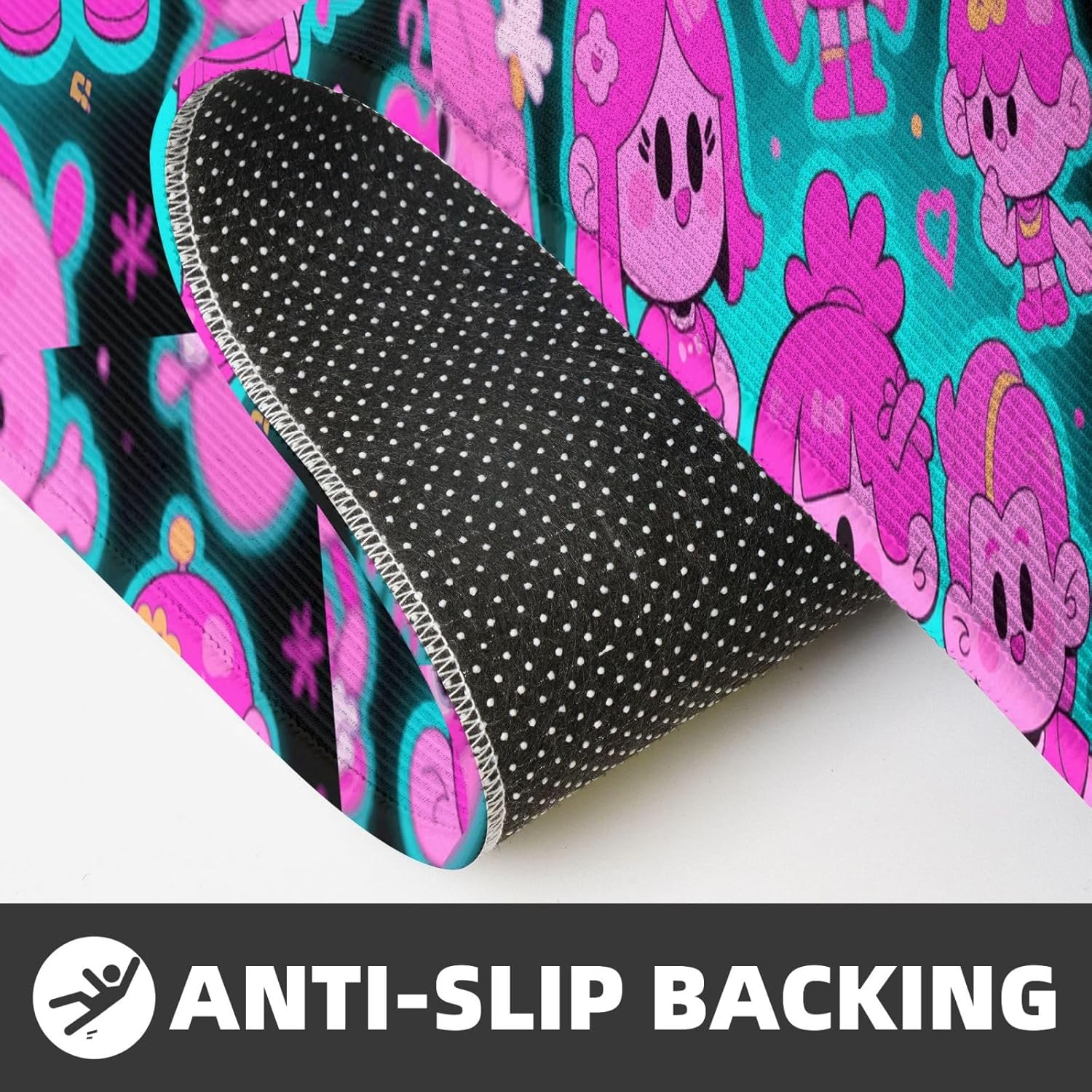 Cartoon Print Kitchen Rugs Set of 2, Cushioned Anti-Fatigue Kitchen Mats for Floor, Waterproof Comfort Standing Mat Absorbent Velvet Kitchen Runner Rugs 17"x30"+17"x47"