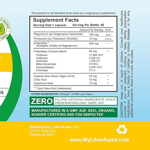 Miniatura 8 de Life Infused Cleanse Infused Plus - Limpiador de colon natural prémium con magnesio oxigenado, hierbas y enzimas, ayuda a aliviar el estreñimiento