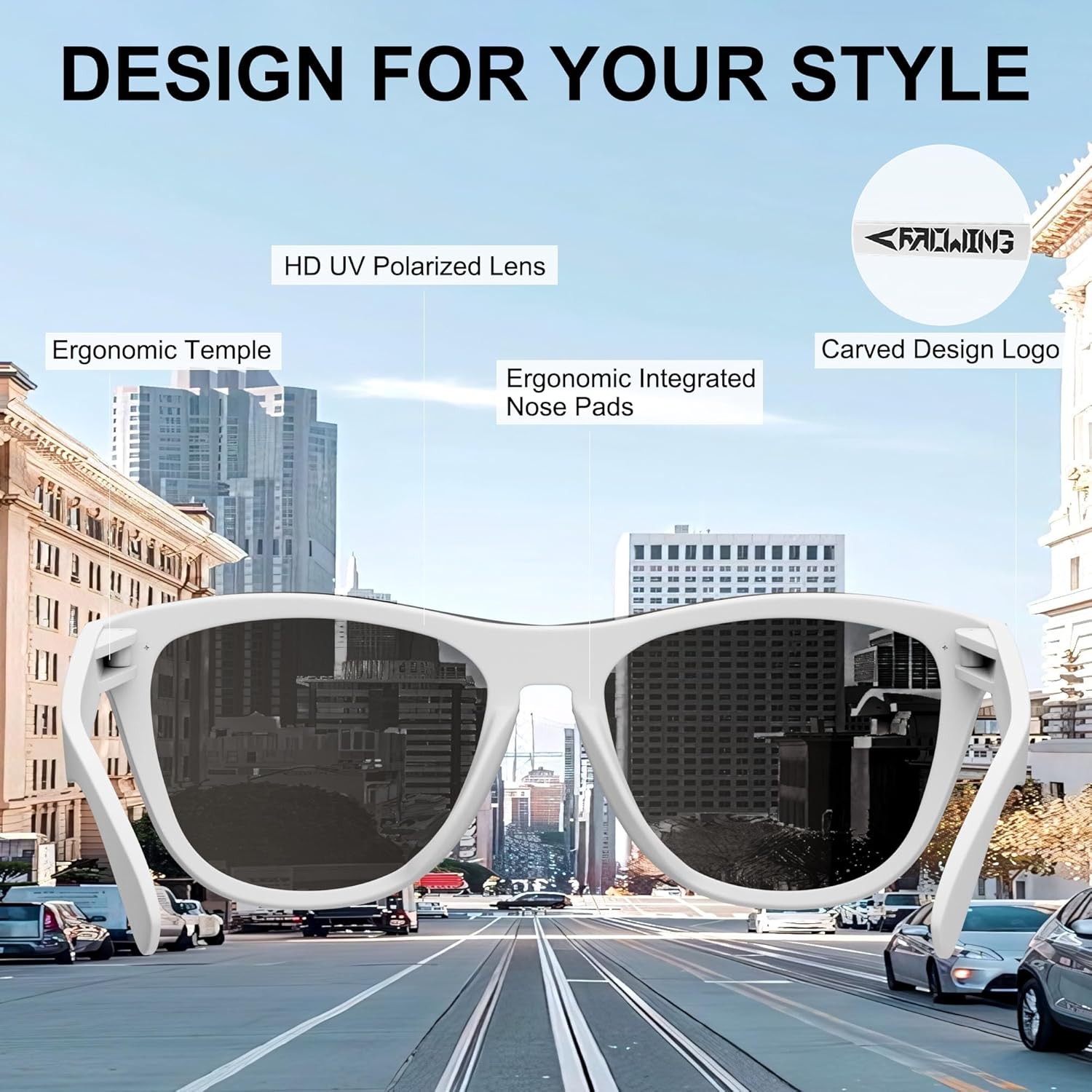 ROCKNIGHT Driving Fashion HD Polarized UV400 Protection Anti Glare Sunglasses TR90 Frame Lightweight Beach Hiking - Image 4