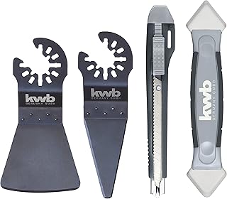 kwb Multitool Silikonfugen Reparatur-Set, 4-teilig, inklusive Schaber, Cuttermesser und Fugenglätter