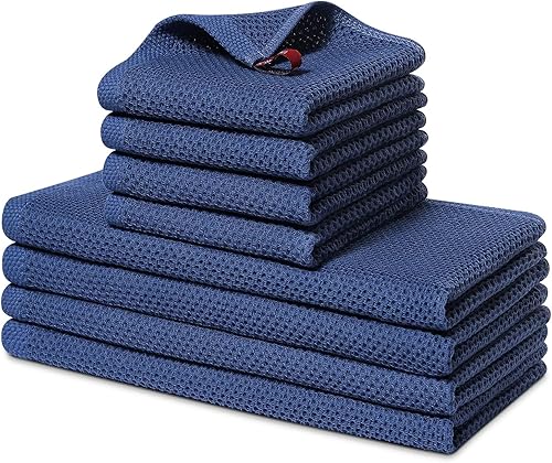 Miniatura 1 de Homaxy Juego de 8 paños de cocina y paños de cocina 100% algodón, 12 x 12 pulgadas y 13 x 28 pulgadas, juego de 8 toallas de cocina a granel, ultra