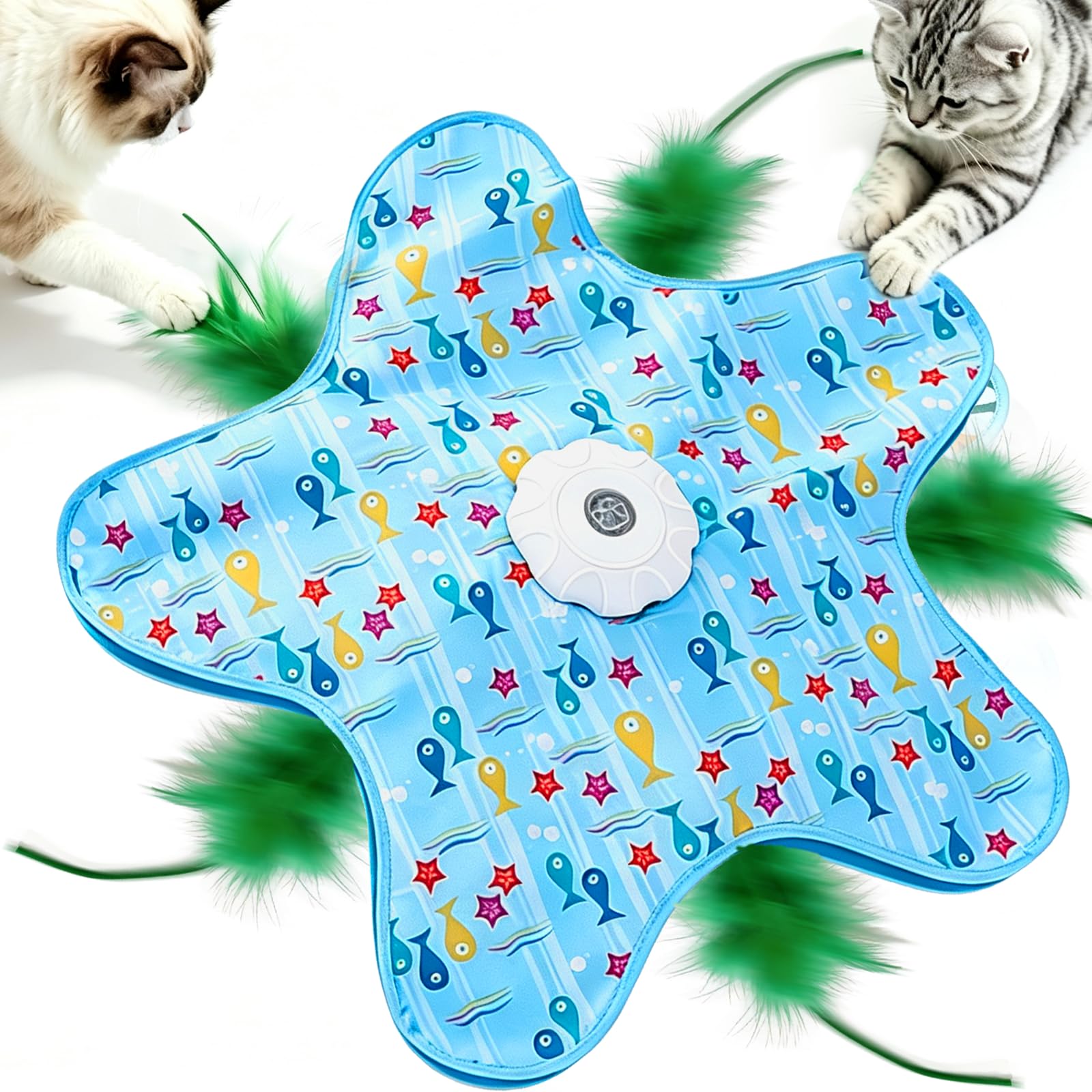 NICEWAT Interaktives Katzenspielzeug Elektrisch, Automatisches Katzenspielzeug Selbstbeschäftigung mit 3 Modi, Aufladbares Katzen Intelligenzspielzeug für Wohnungskatzen Kitten & Erwachsene