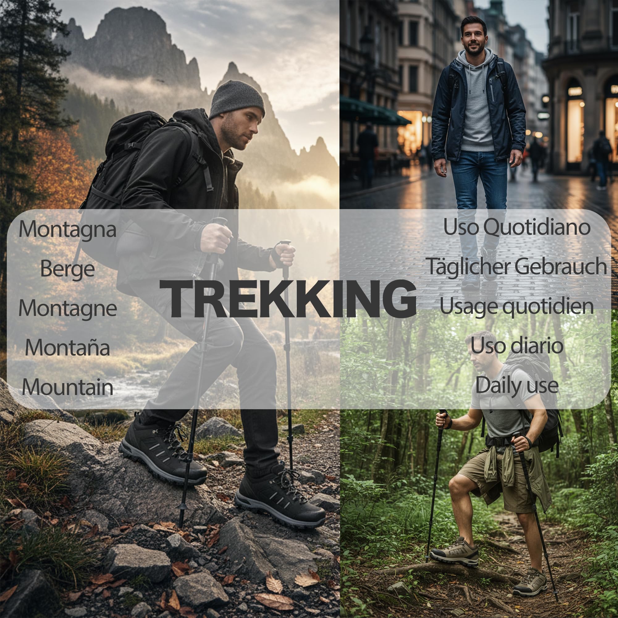 JOMIX Chaussures Randonnée Homme Basses Baskets Hiking Trekking de Marche Outdoor Antidérapantes Légères Respirantes Montagne Sentier Confortable Ville Camping y Usage Quotidien