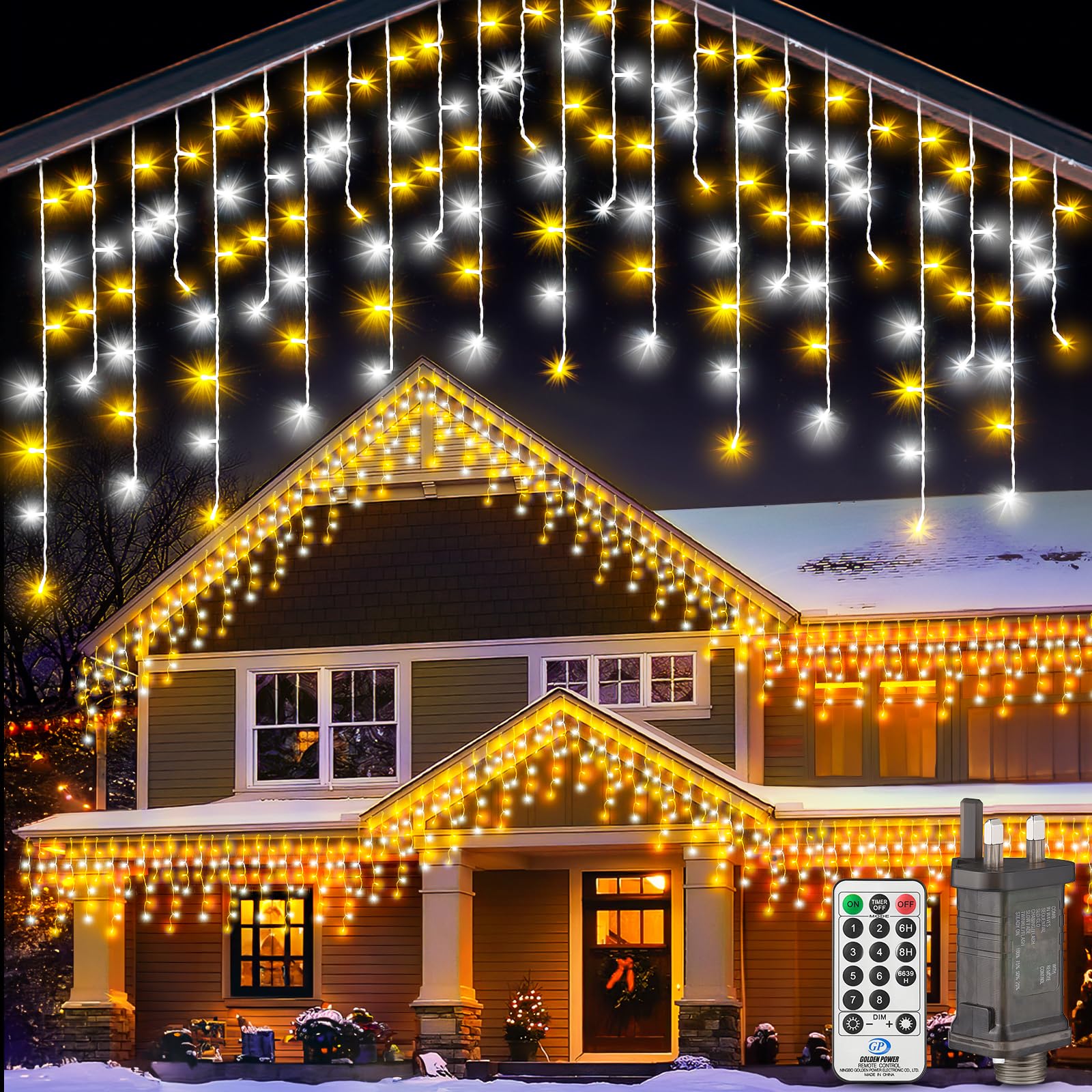stalactites - Outdoor Christmas lighting - 10 m - White - LED light - Icicle lighting - Christmas lighting - Connection