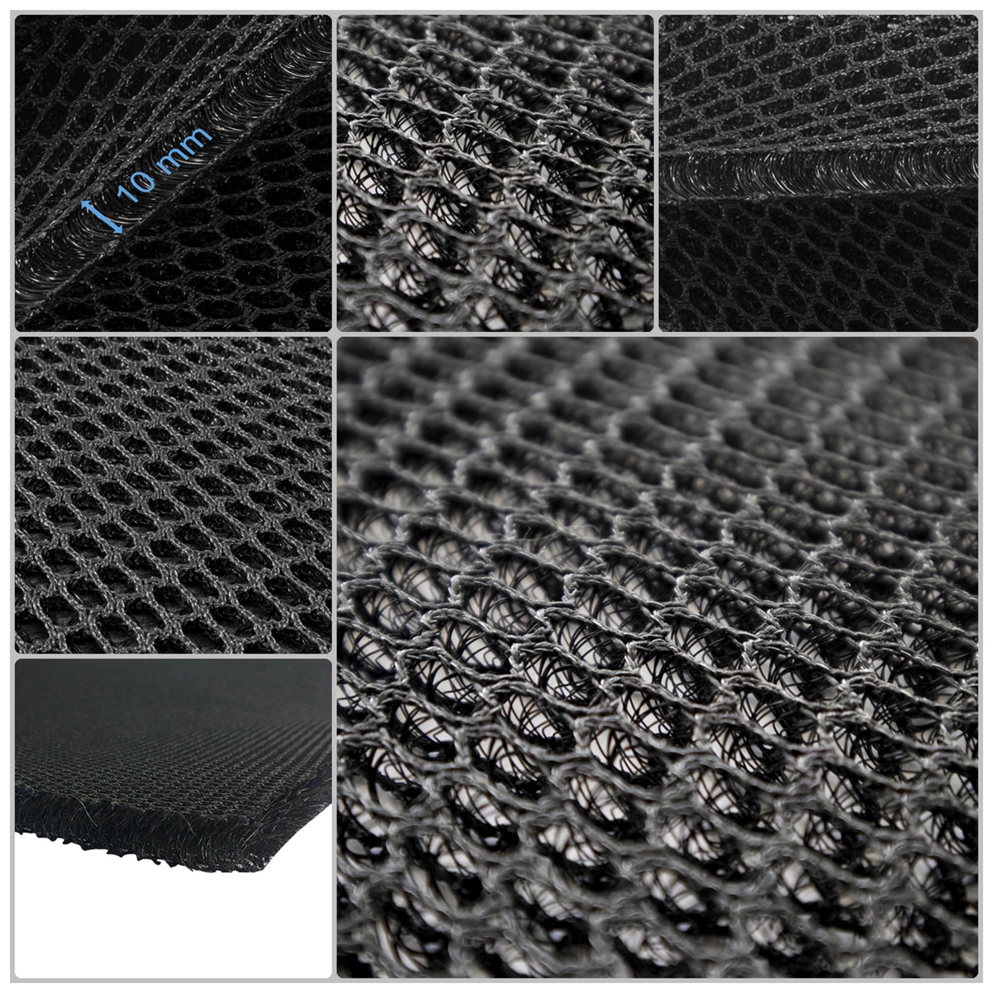 Abstandsgewirke - Air Mesh - 10mm Black 410g/m² - Verschiedene Längen - GLS Versand 150x200cm