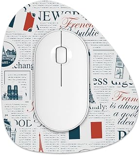 Rimilak Small Mouse Pad 6 x 7 Inch, Irregular Mini Mouse Pad with Non-Slip Rubber Base, Waterproof Compact Mouse Mat for Laptop Computer Wireless Mouse Keyboard Home Office Travel, Eiffel Tower