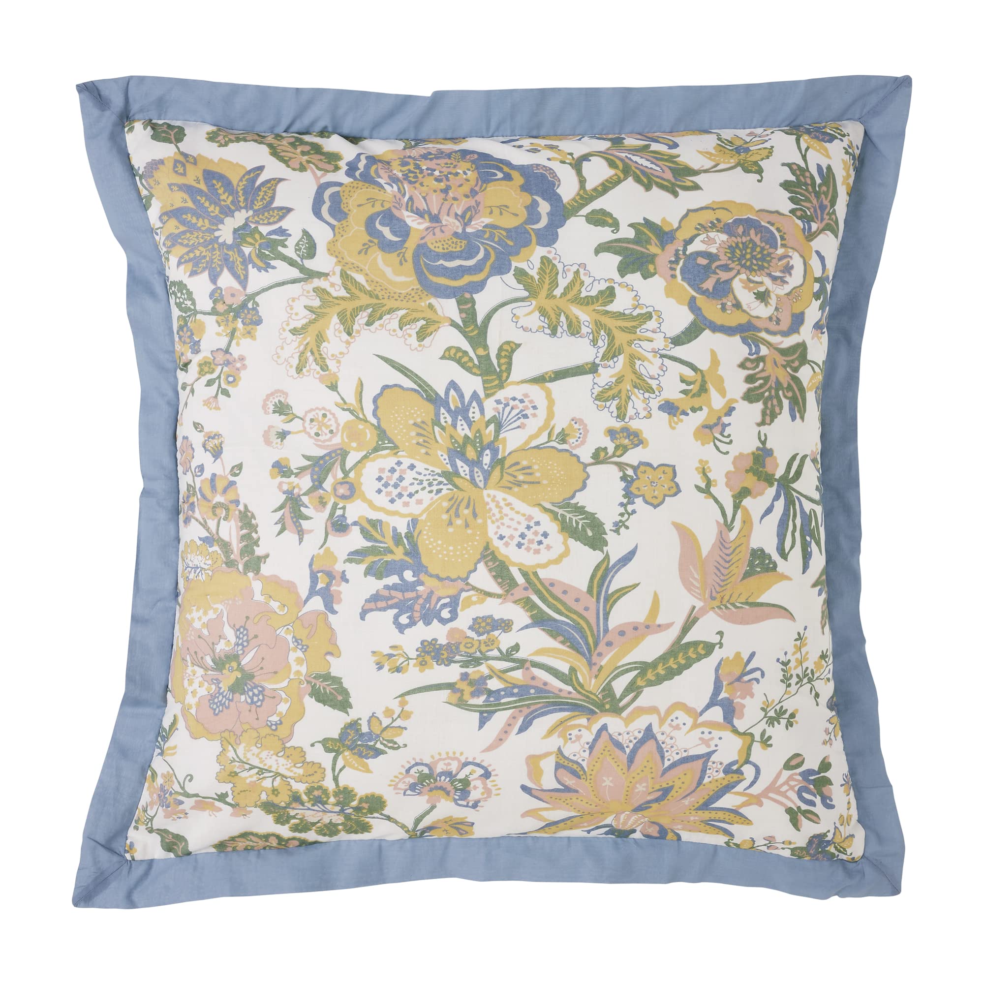 VHC BrandsWilder, Farmhouse Euro Sham, Floral, Blue & Green, 26x27