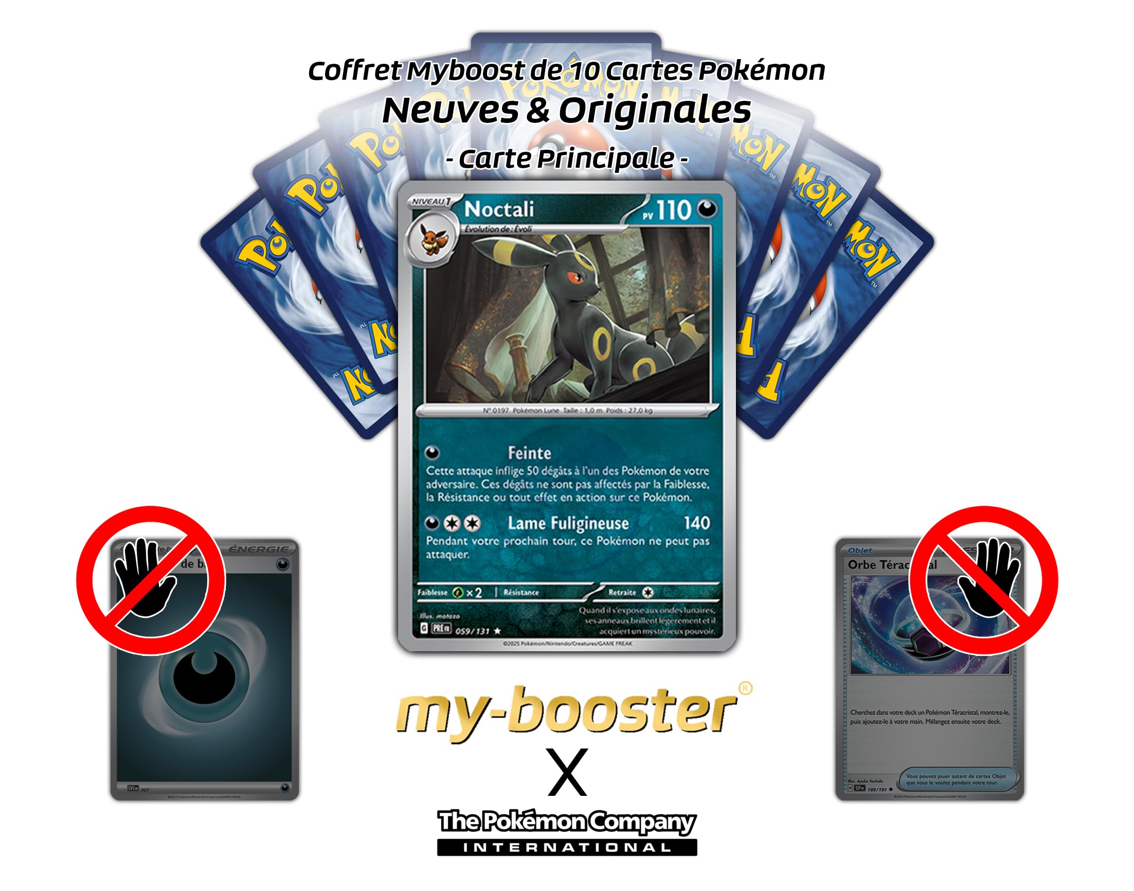 my-booster Noctali (Umbreon) 059/131 Reverse Versione Poké Ball X Écarlate et Violet 8.5 Évolutions Prismatiques - Box di 10 carte Pokémon Francese