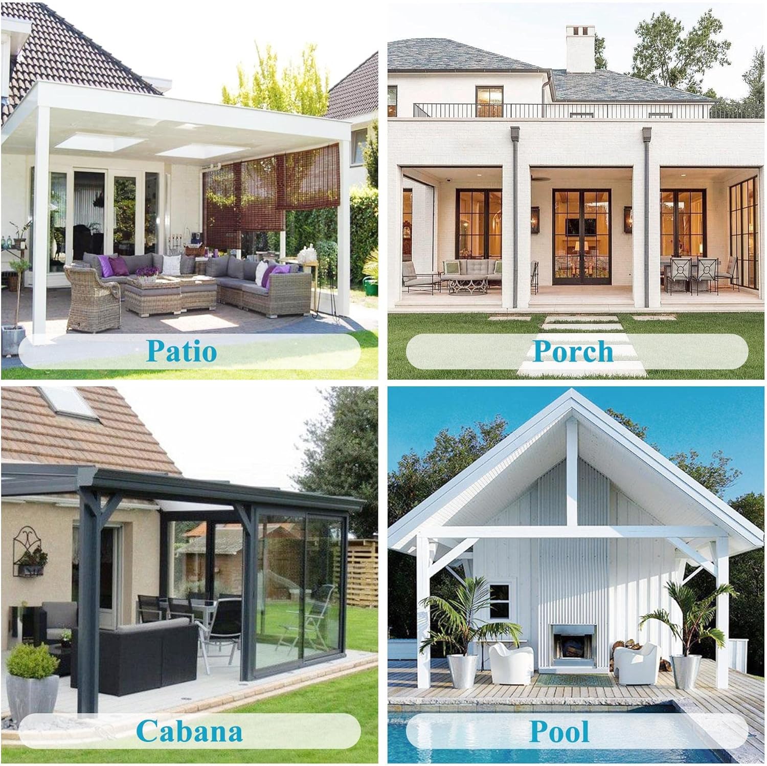 Macochico Windproof Sun Block Privacy Protection Noise Buffer Gray Outdoor Curtains Panels Grommet at Top and Bottom Water Resistant Drapes for Patio Gazebo Garden 100Wx 84L (1 Panel)
