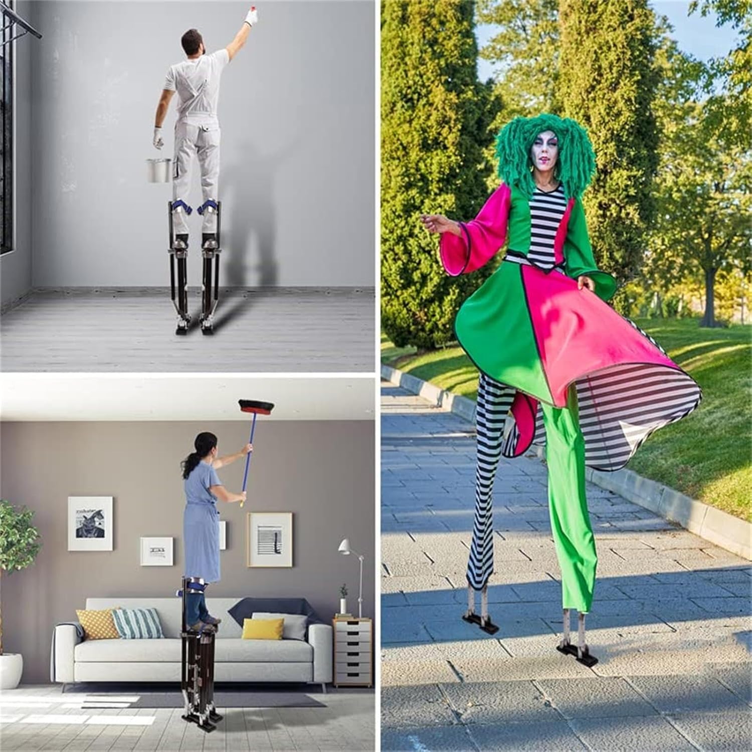 Adjustable Drywall Stilts for Adults, Aluminum Alloy Work Stilt, 40-inch Height, Professional Tool for Painters, Ceiling Installers, and Craftsmen(30inch)