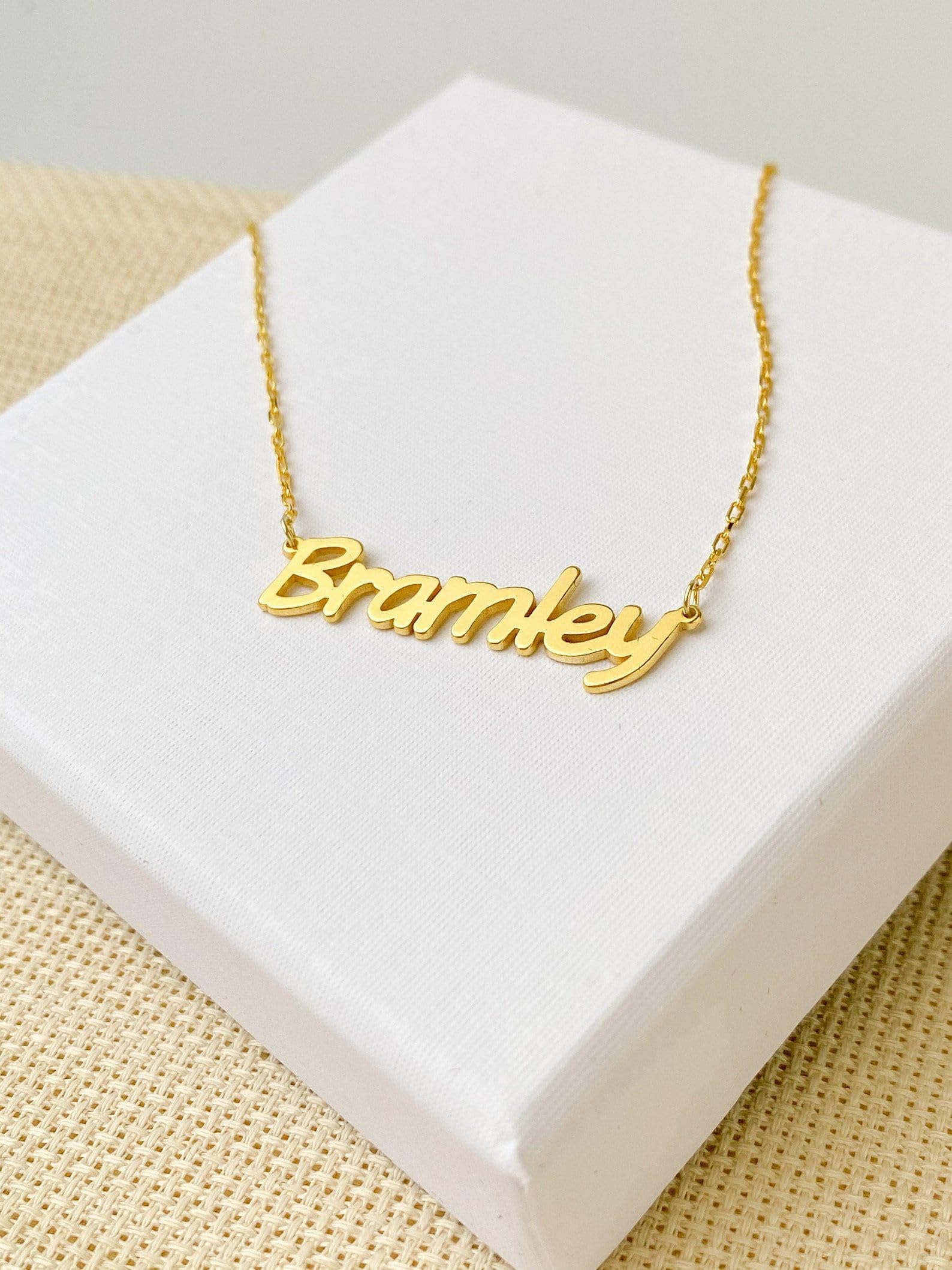 Personalizzato argento sterling collana con nome su misura targhetta con nome