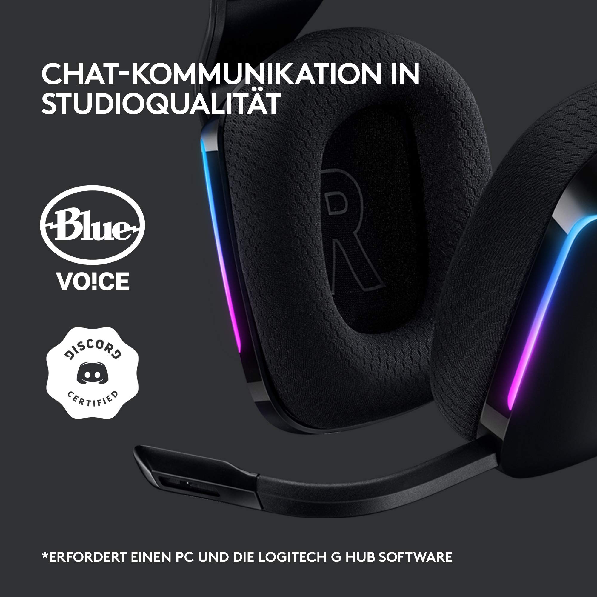Logitech G G733 Lightspeed Headsets Schwarz