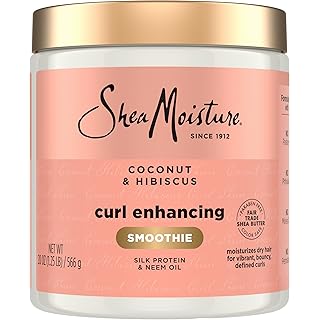 SheaMoisture Curl Enhancing Smoothie Hair Cream Coconut and Hibiscus for Thick, Curly Hair Sulfate Free and Paraben Free Curl Cream 20 oz