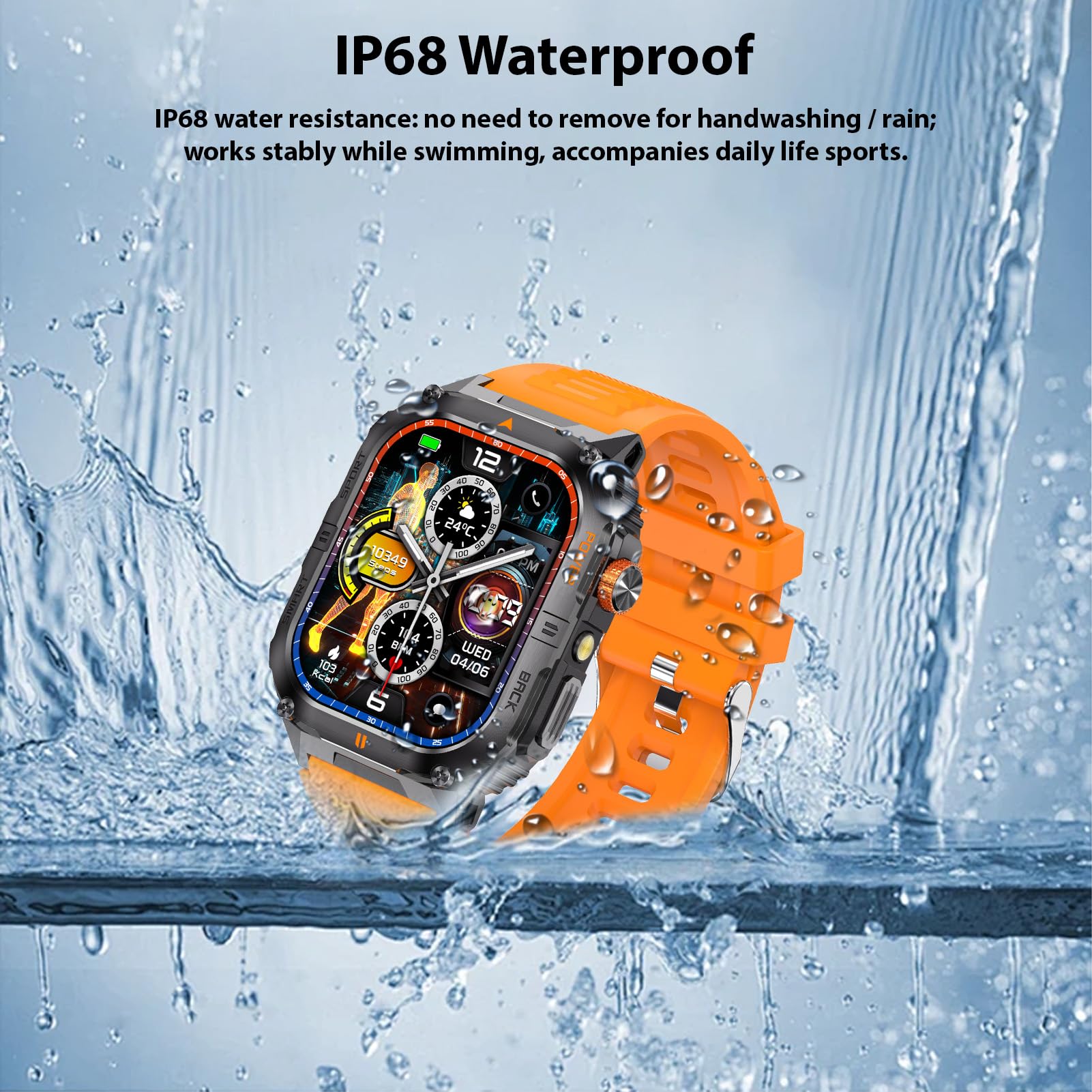 Reloj Inteligente de Fitness para Hombre, Pantalla de 2,0 Pulgadas